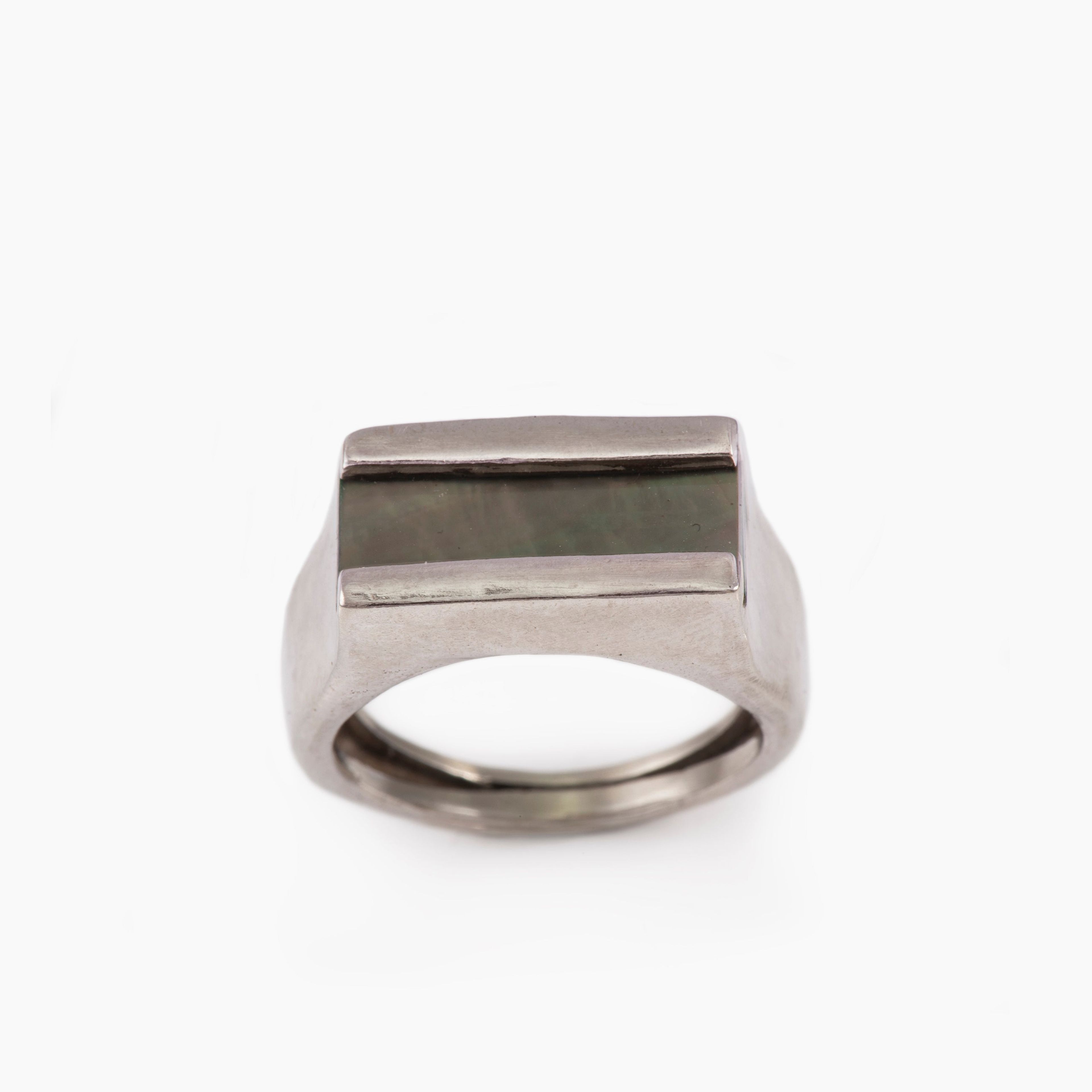 Black Mother of Pearl Inlay Ring