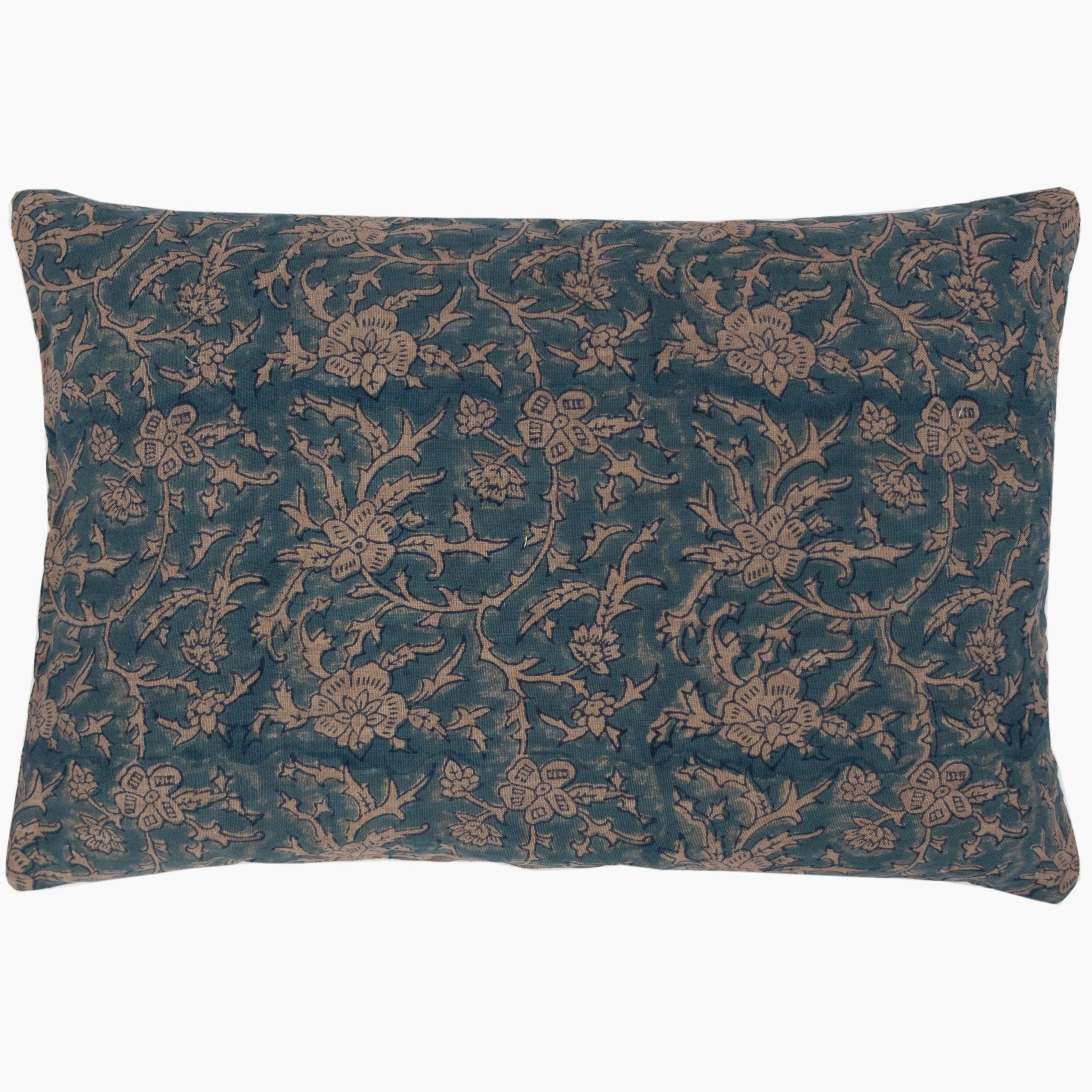 Brittany Blue Tan Linen Pillow