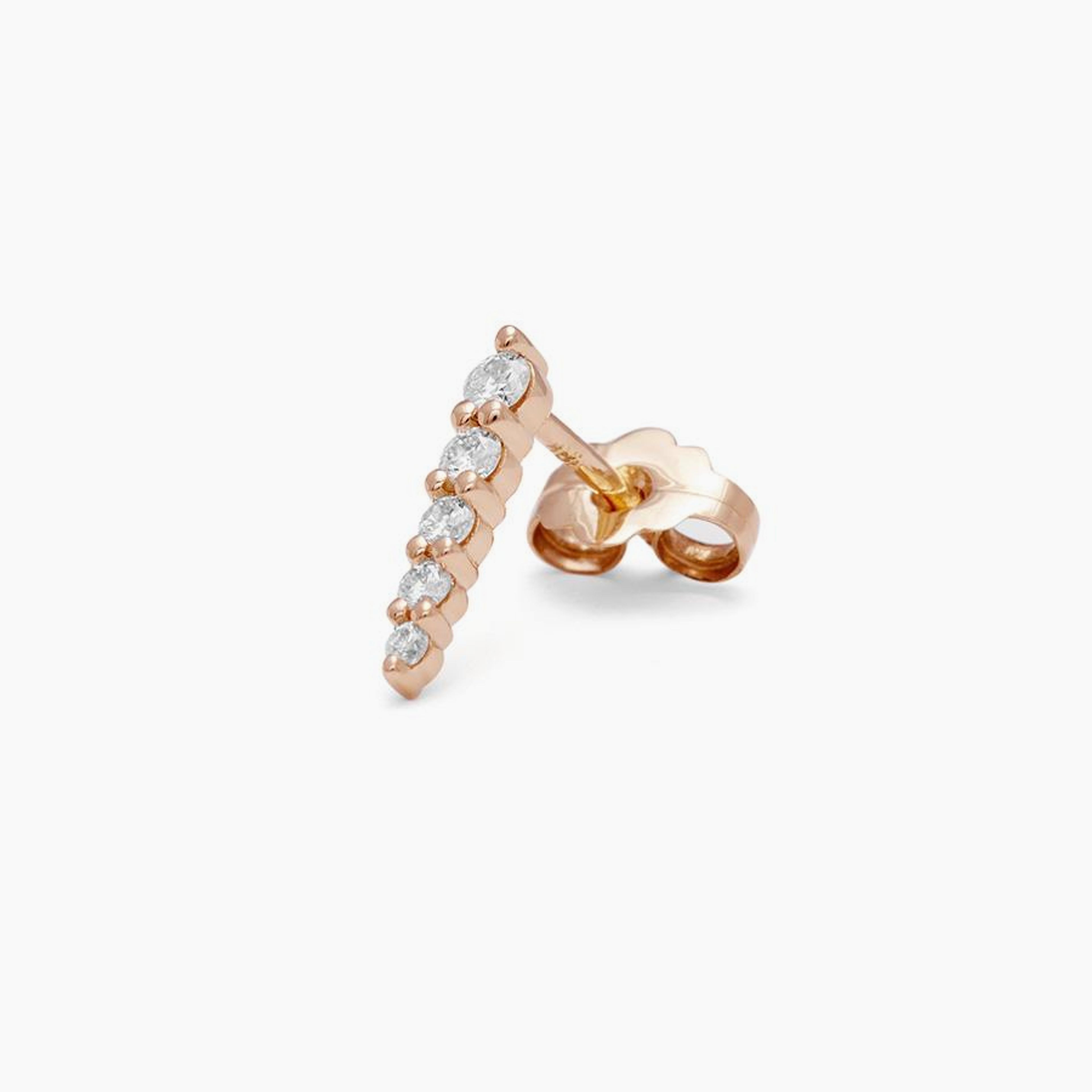 Pavé Pointe Stud Earring (Medium) - 14k Gold & White Diamonds