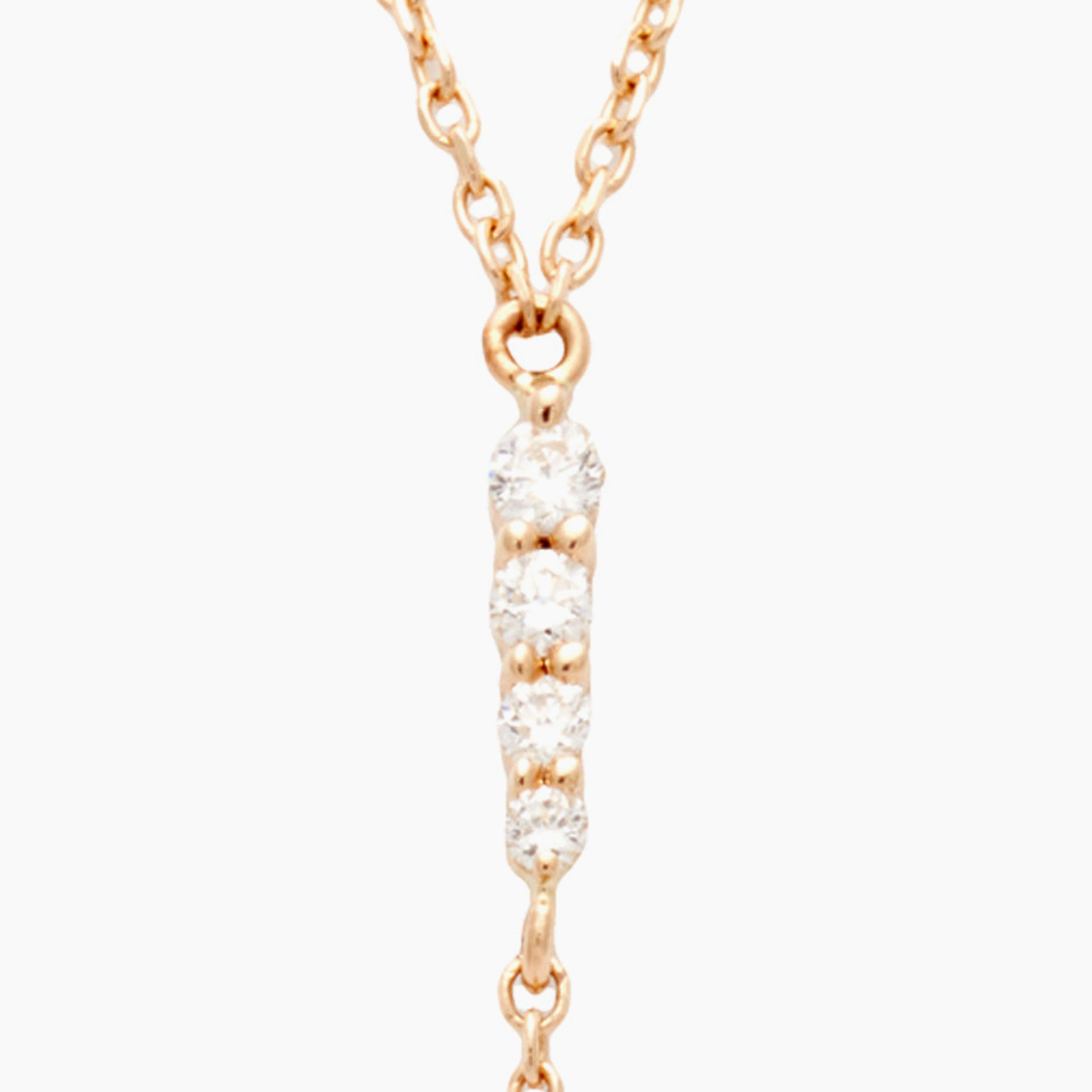 Pointe Y Necklace - 14k Gold & White Diamonds
