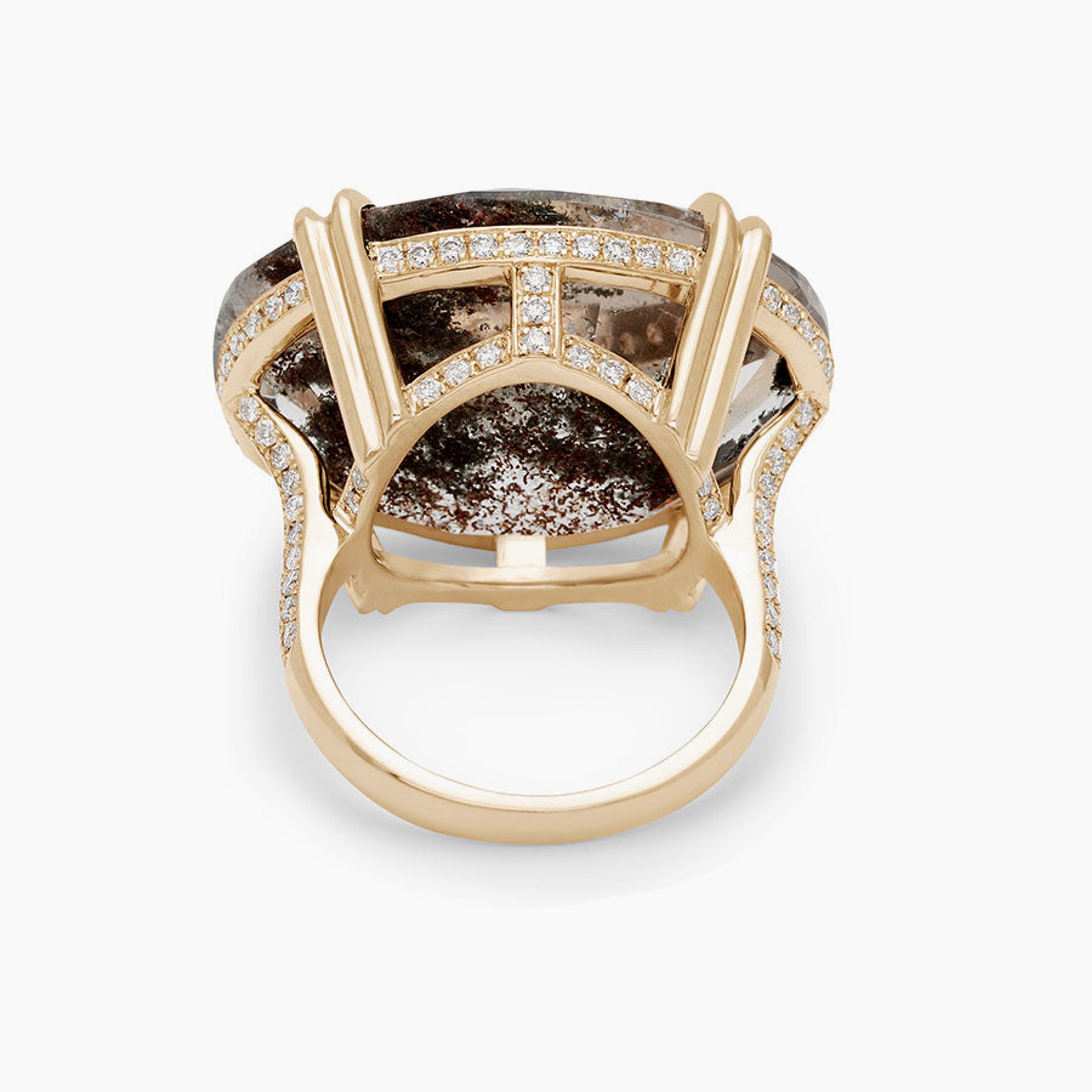 Terra Firma Oval Bea Ring - Yellow Gold, Quartz & White Diamonds