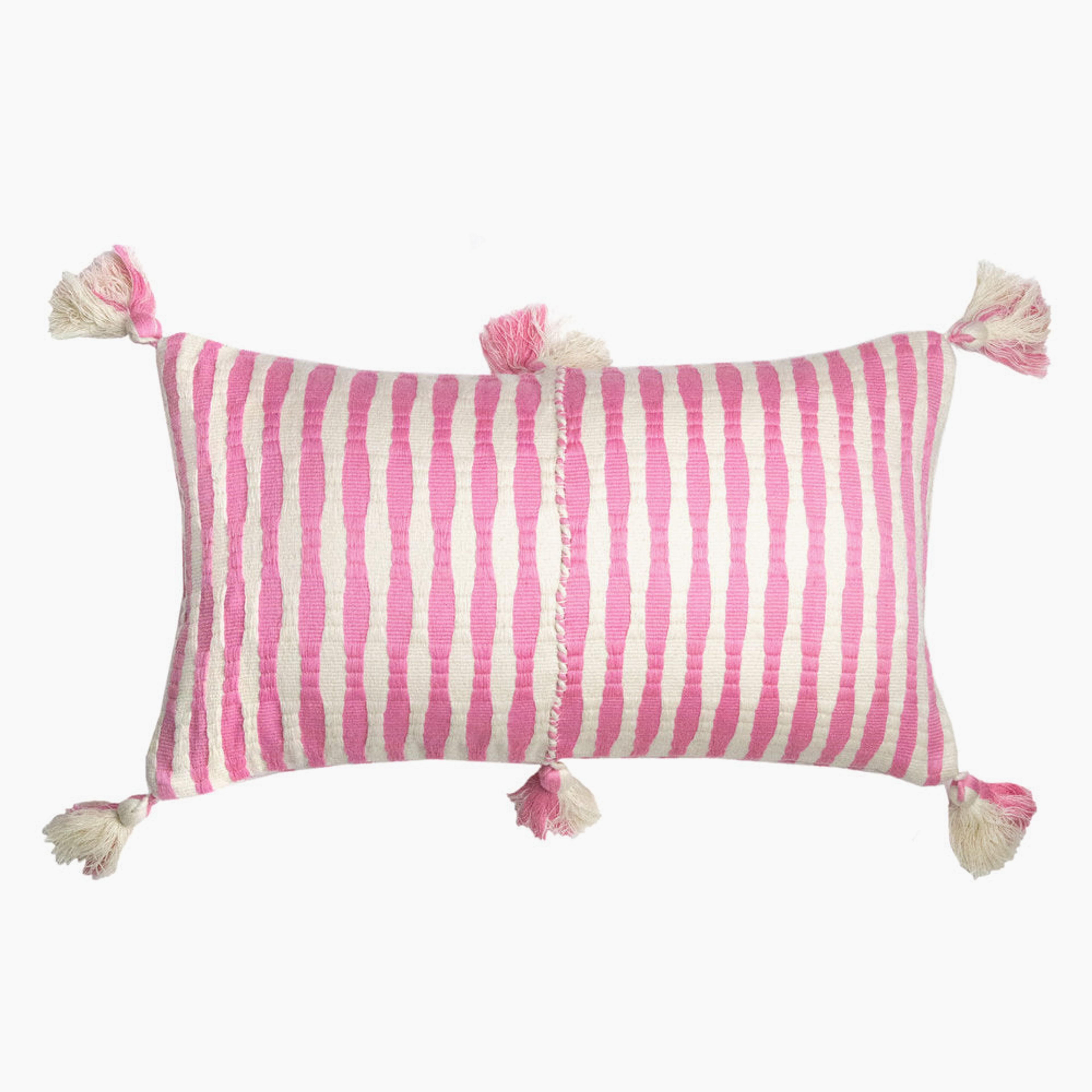 Antigua Pillow - Bubblegum Pink Striped