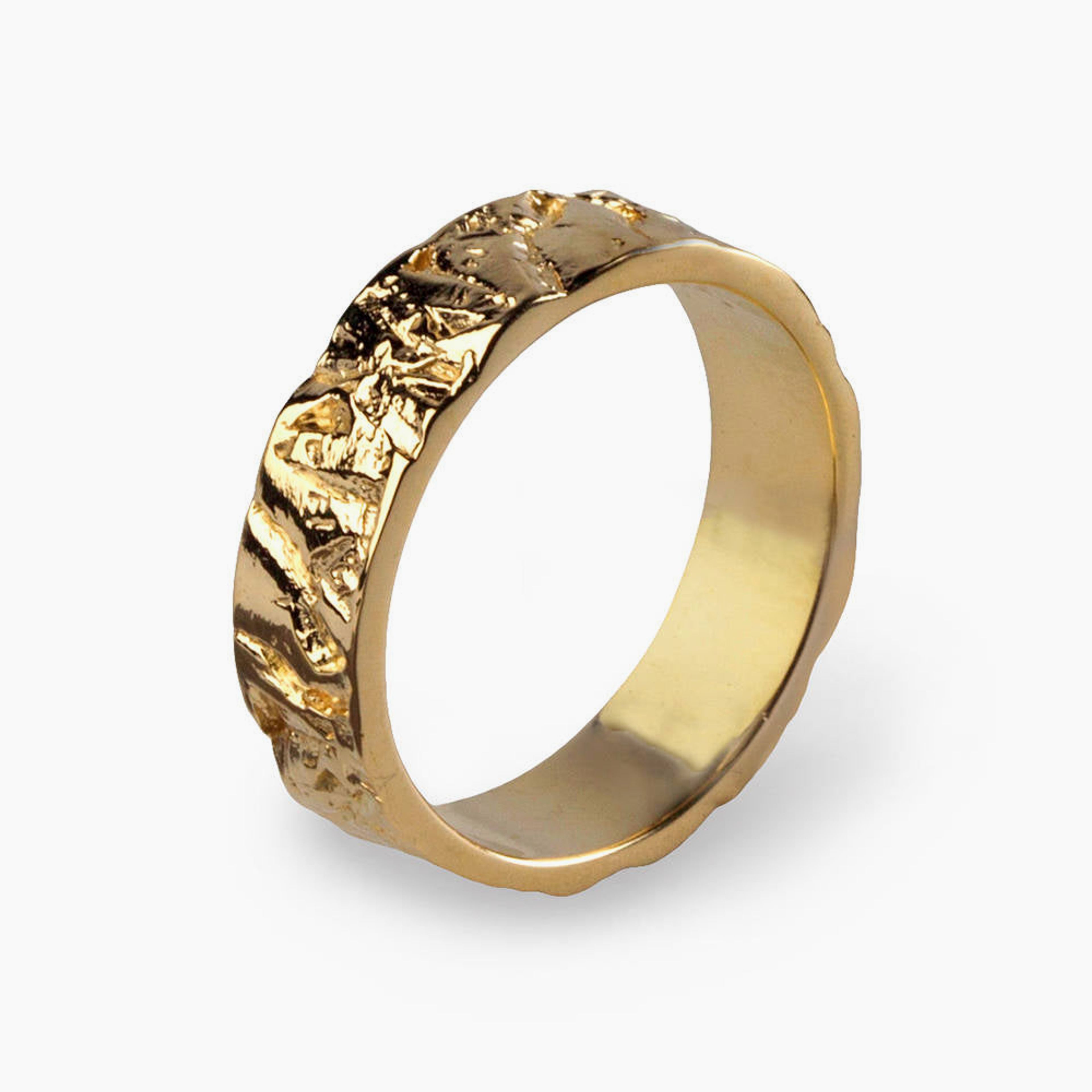 Meteorite Gold Wedding Band Ring