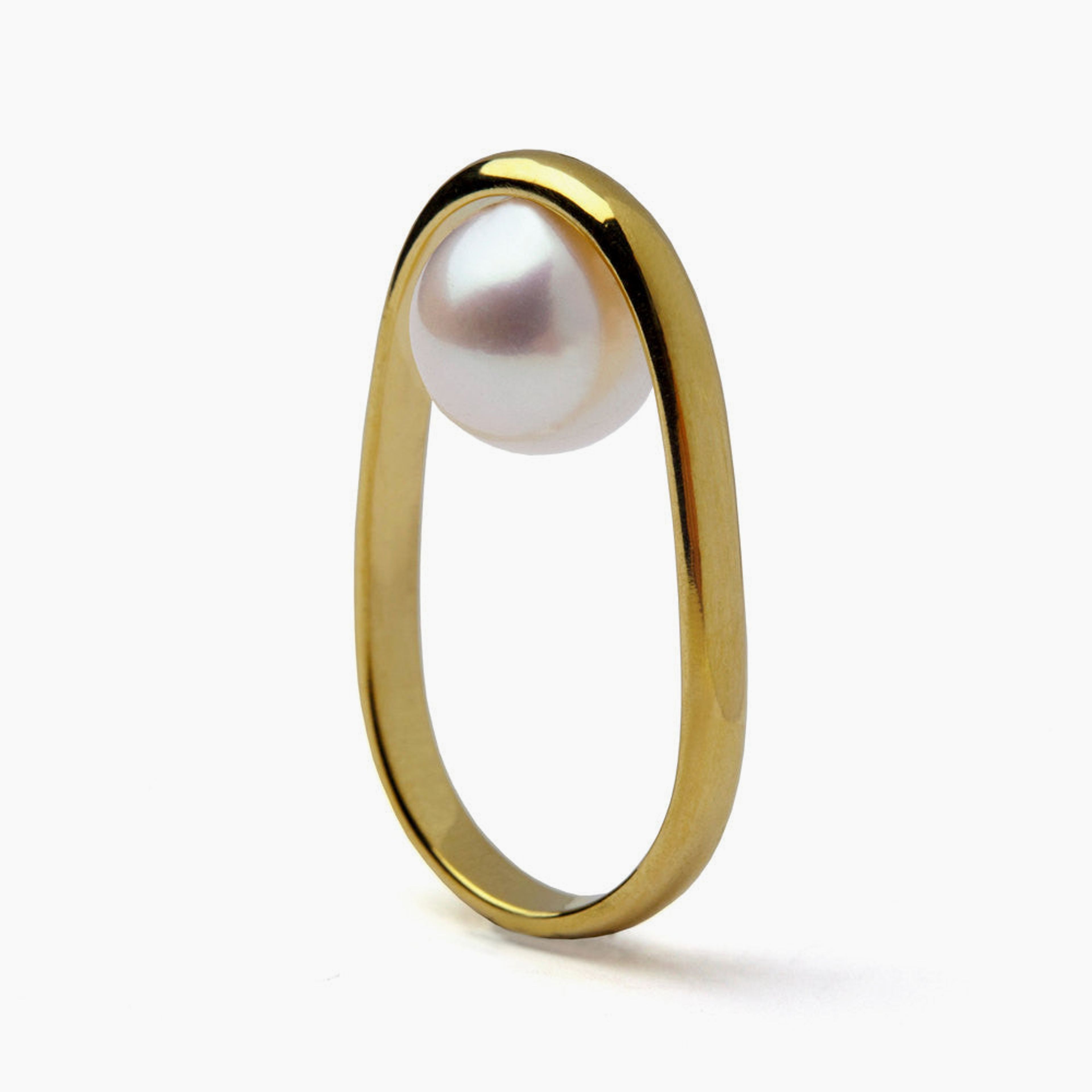 Overturn Pearl Gold Ring