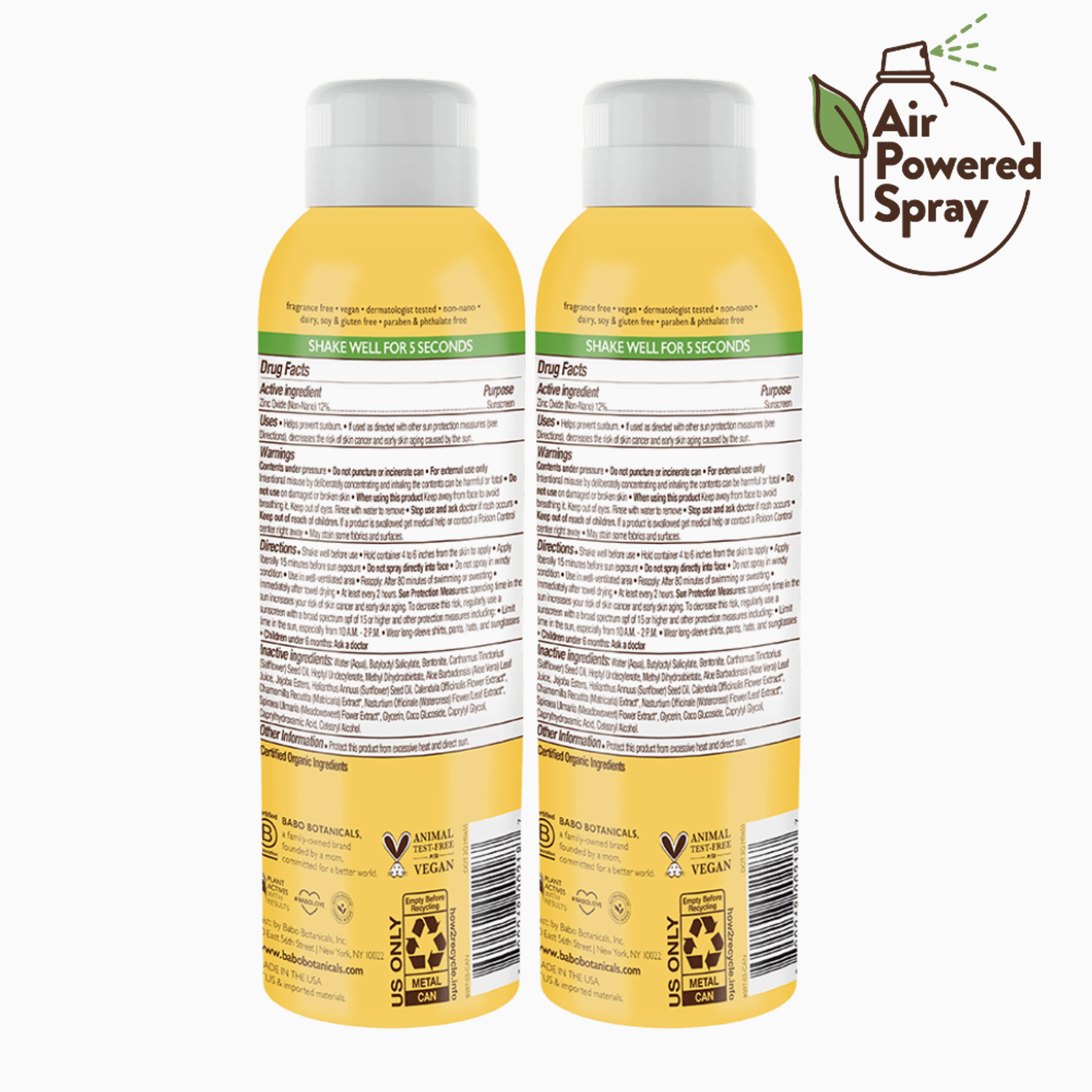 Sheer Zinc Mineral Sunscreen Spray SPF30 Duo