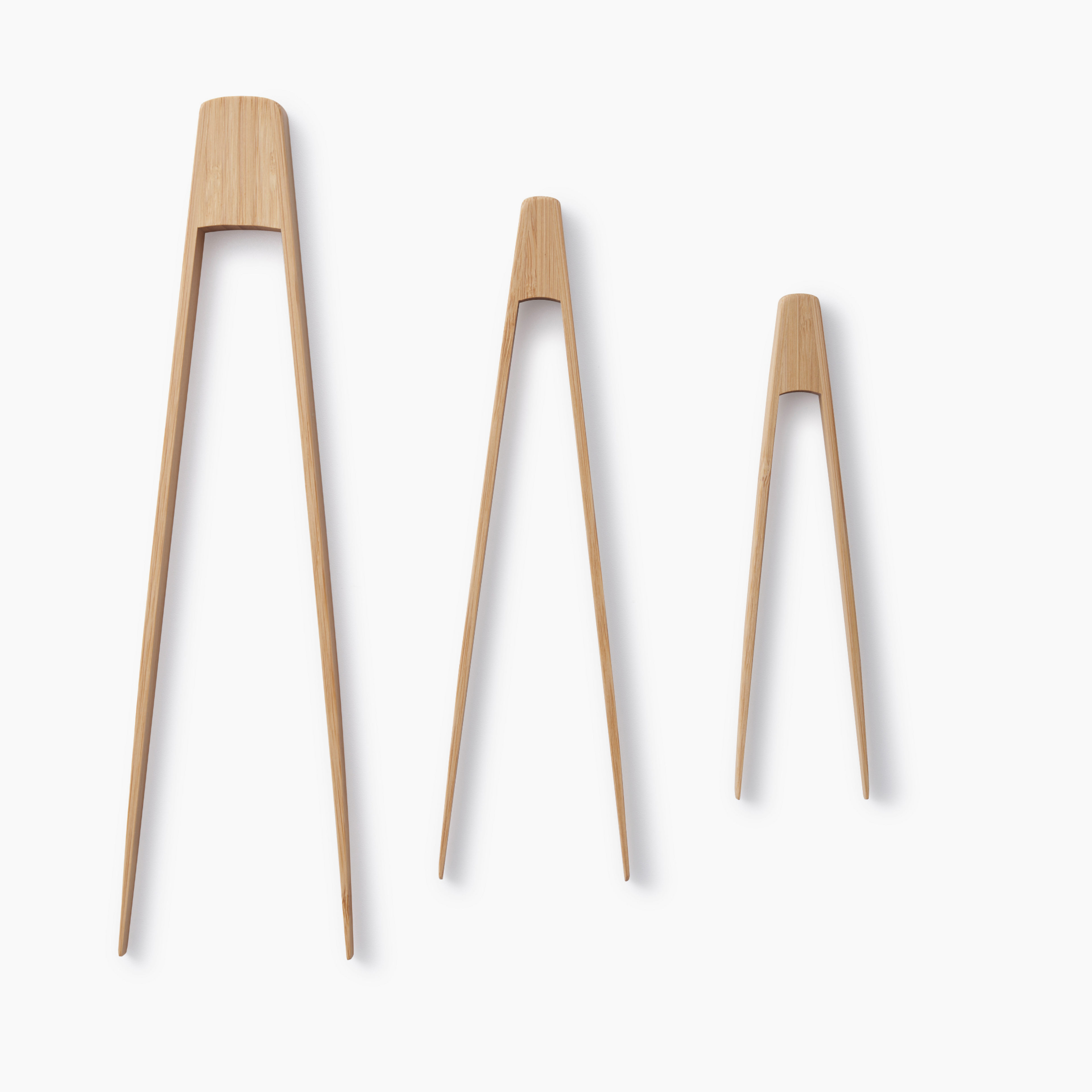 Bamboo Tongs Set (Large, Small and Tiny)