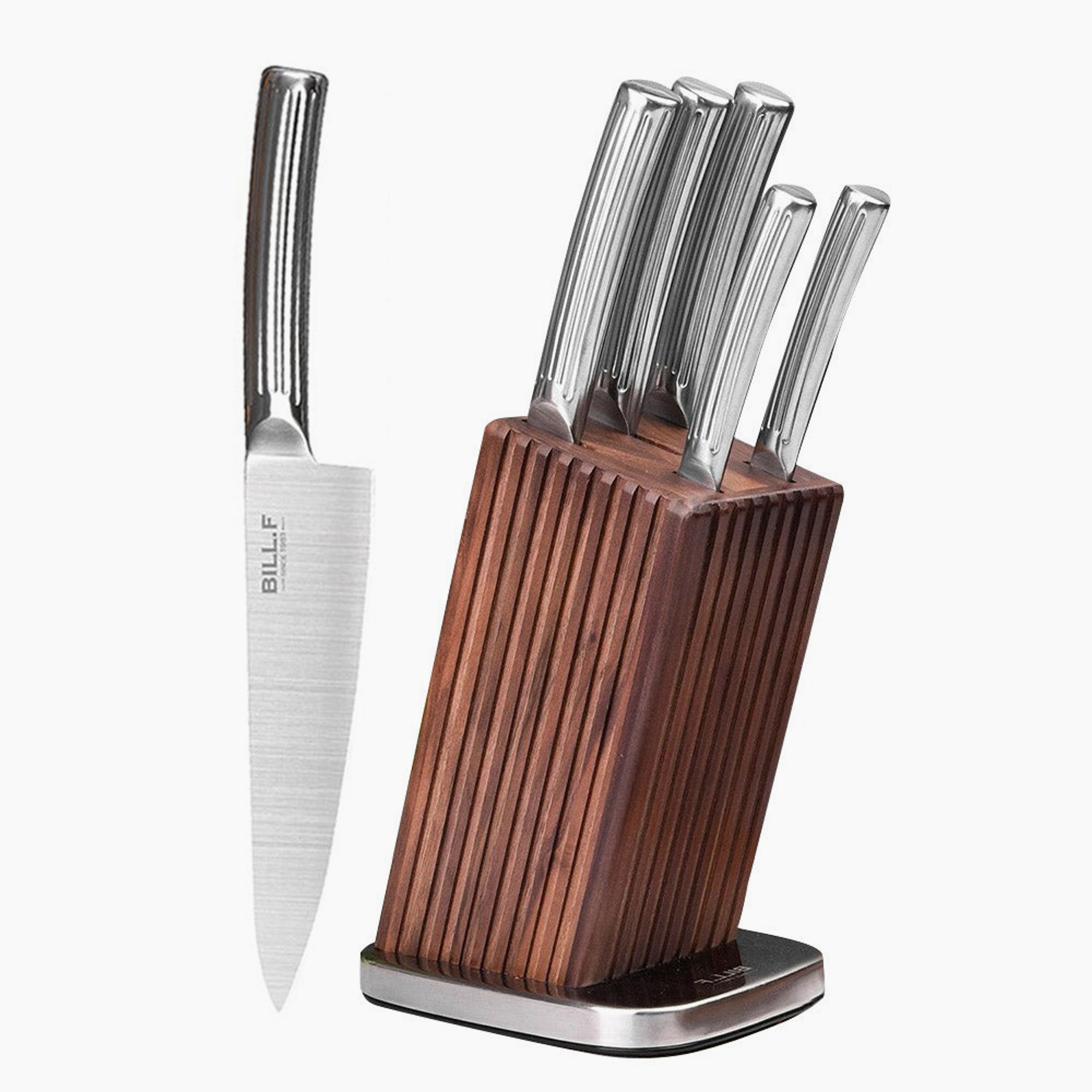 Buy 1 get 1 FREE - 6-Piece Kitchen Knives German Stainless Steel Kitchen Knife Block Set