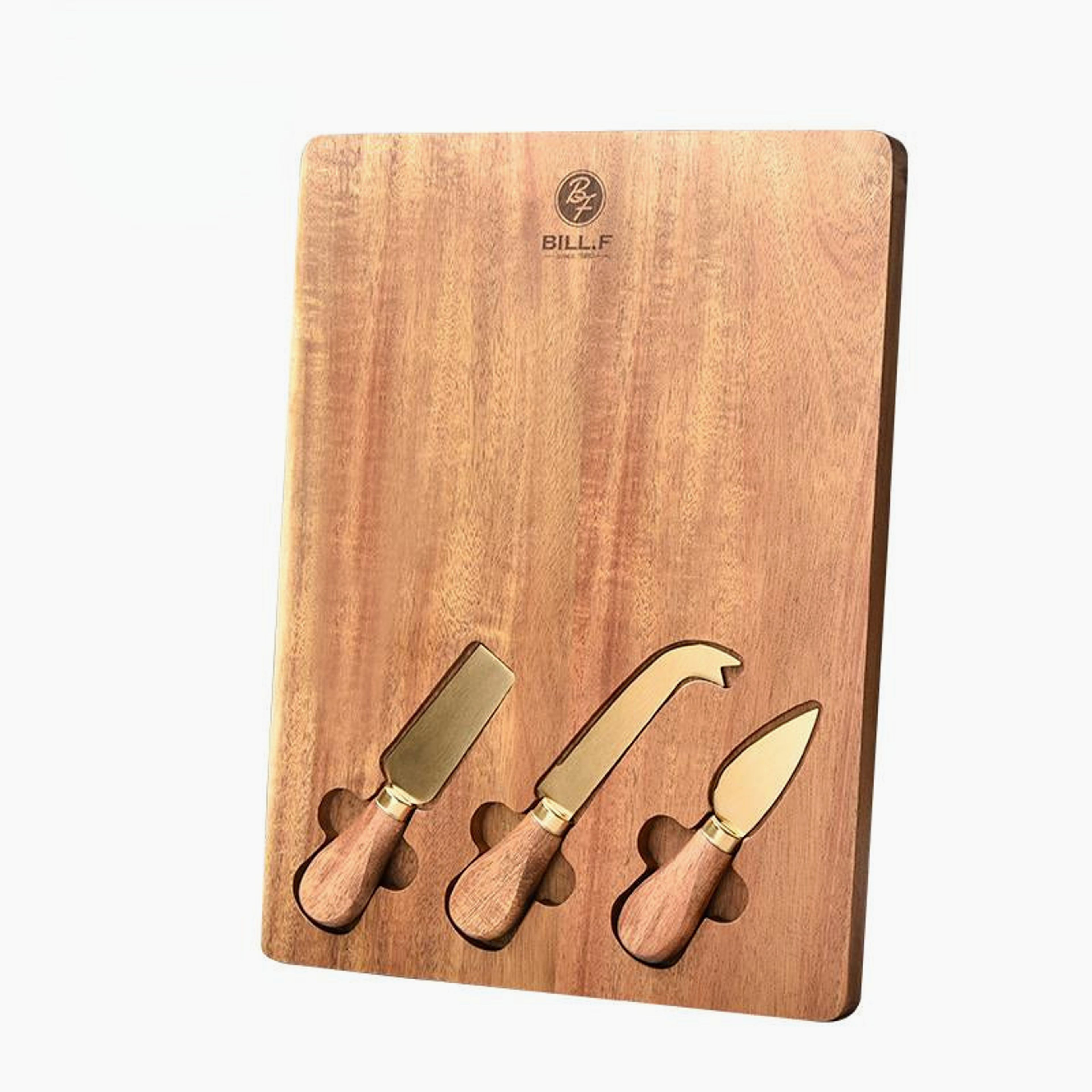 Wooden Charcuterie Board and Knife Set Cheese Platter Serving Tray 13"x10"