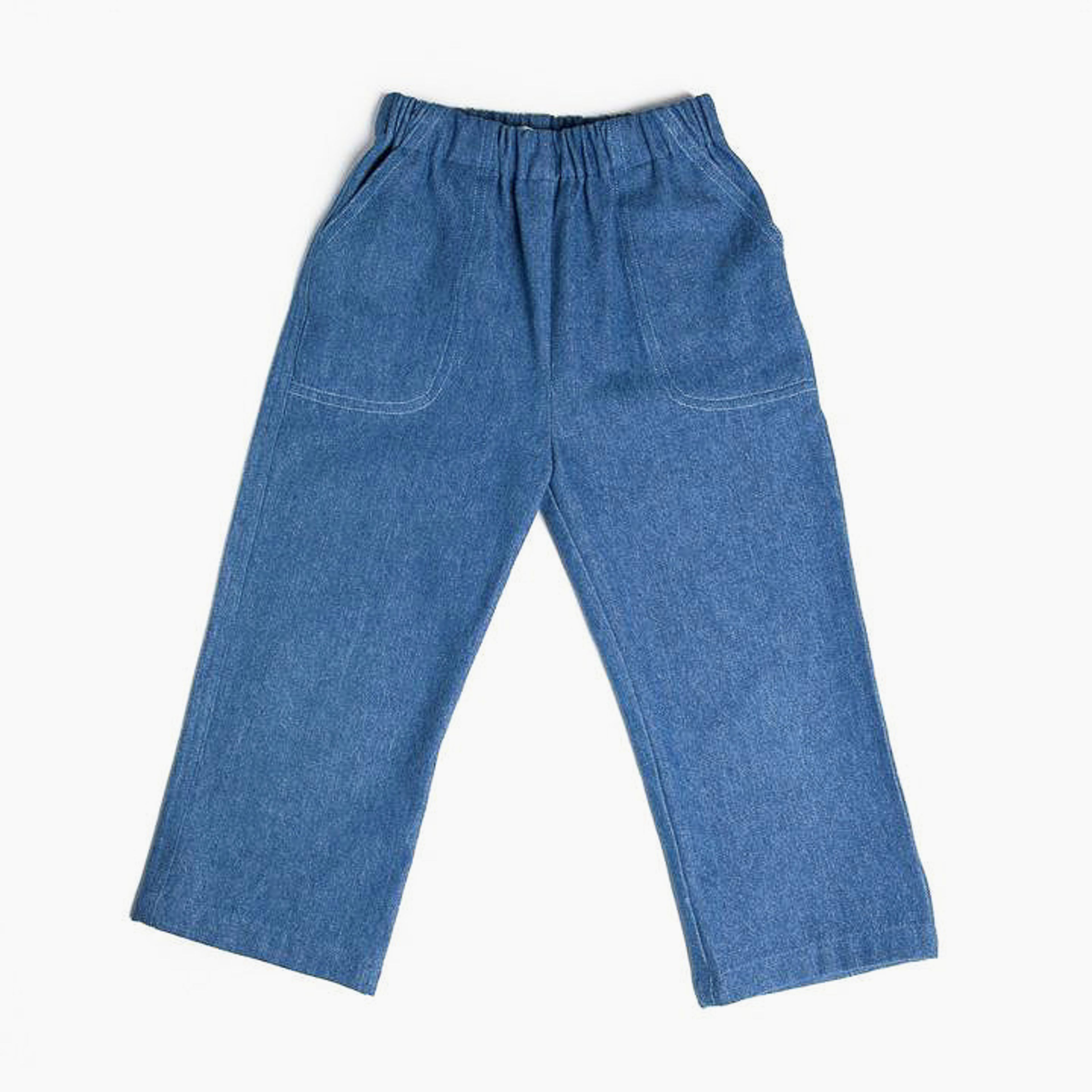 Harper Utility Pants, Medium Blue Denim