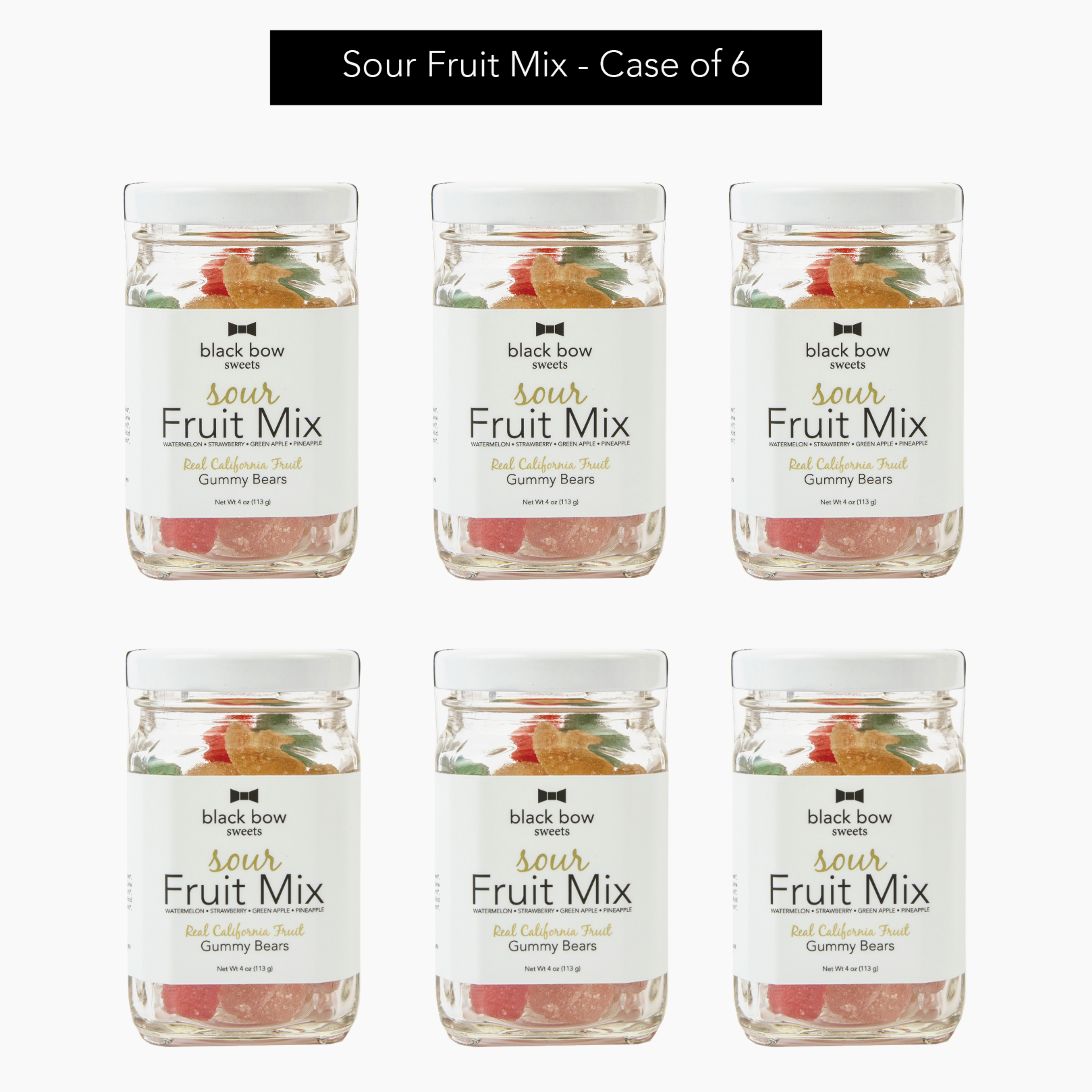 Sour Fruit Mix Gummy Bear Jar (Case of 6)
