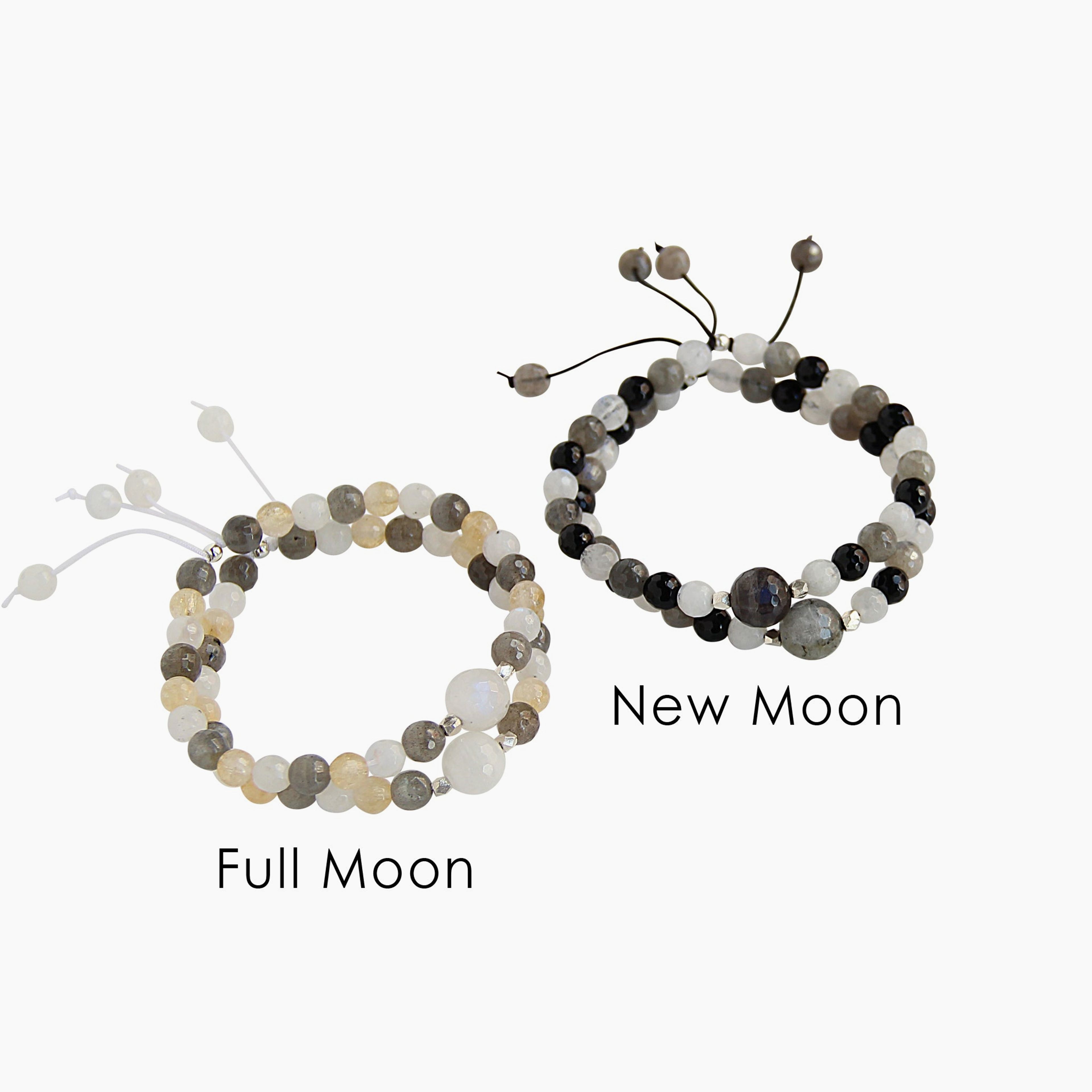 New Moon Bracelet | Labradorite, Moonstone, Onyx