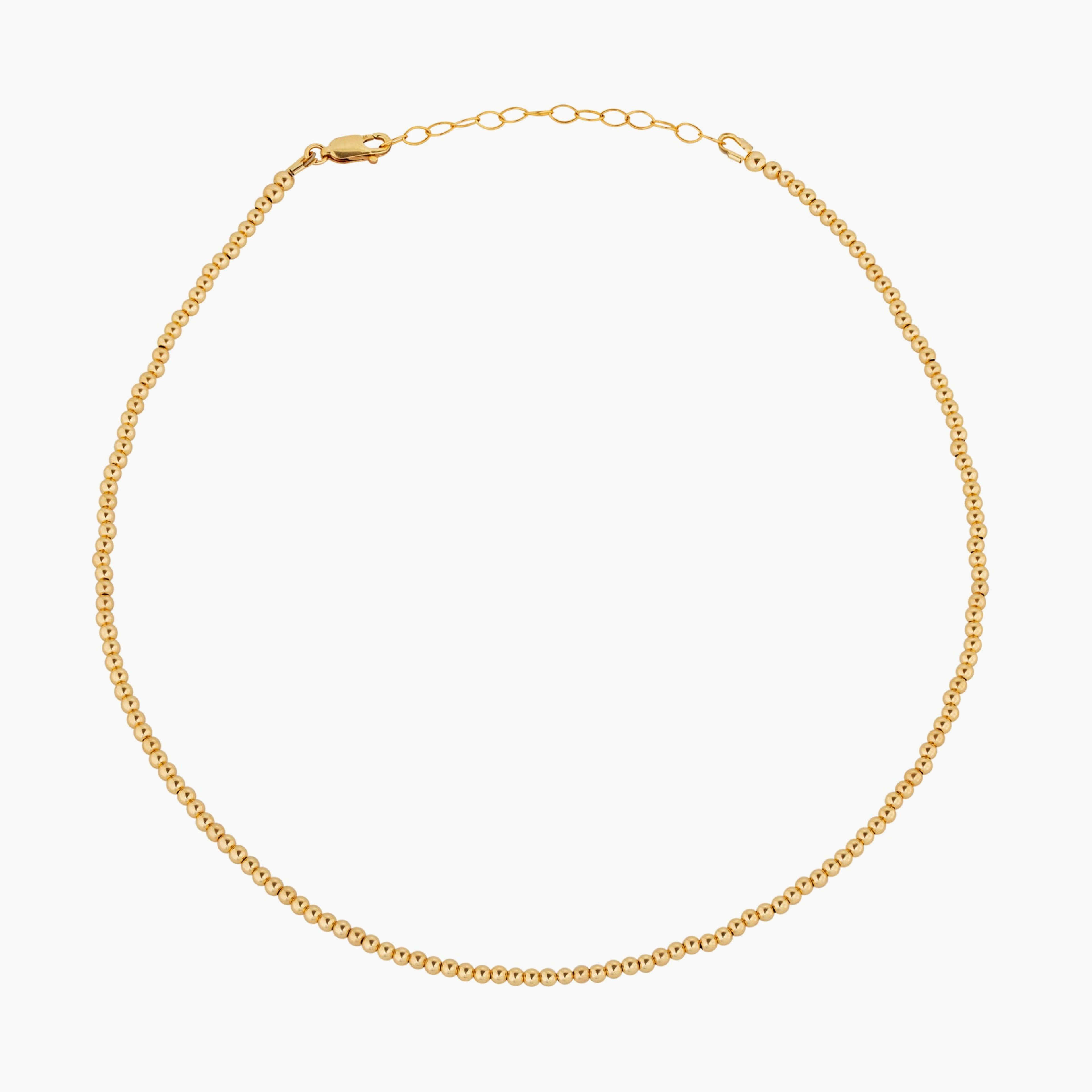 2.5 MM Gold Filled Beaded Necklace
