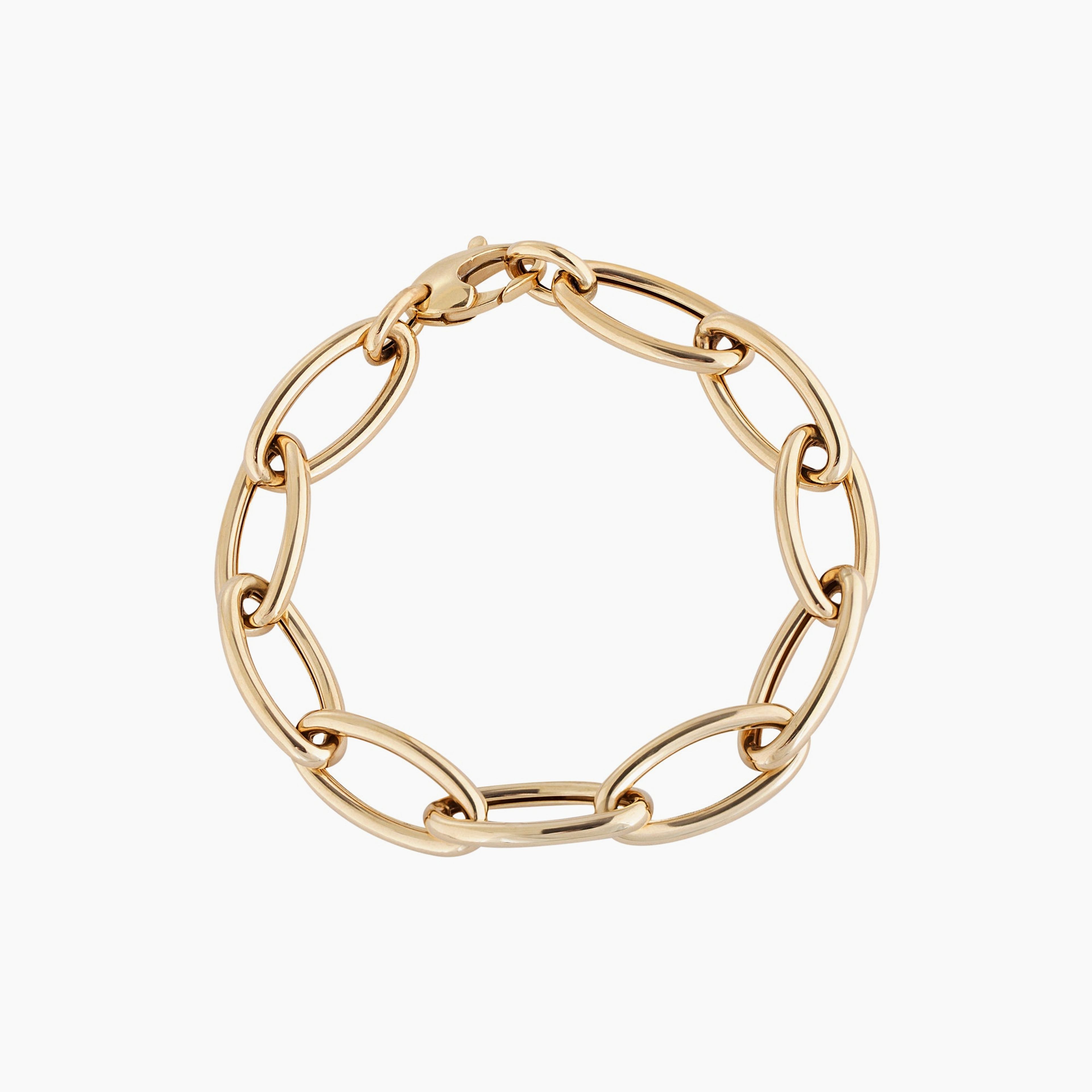 14K Gold Vintage Style Oval Link Bracelet