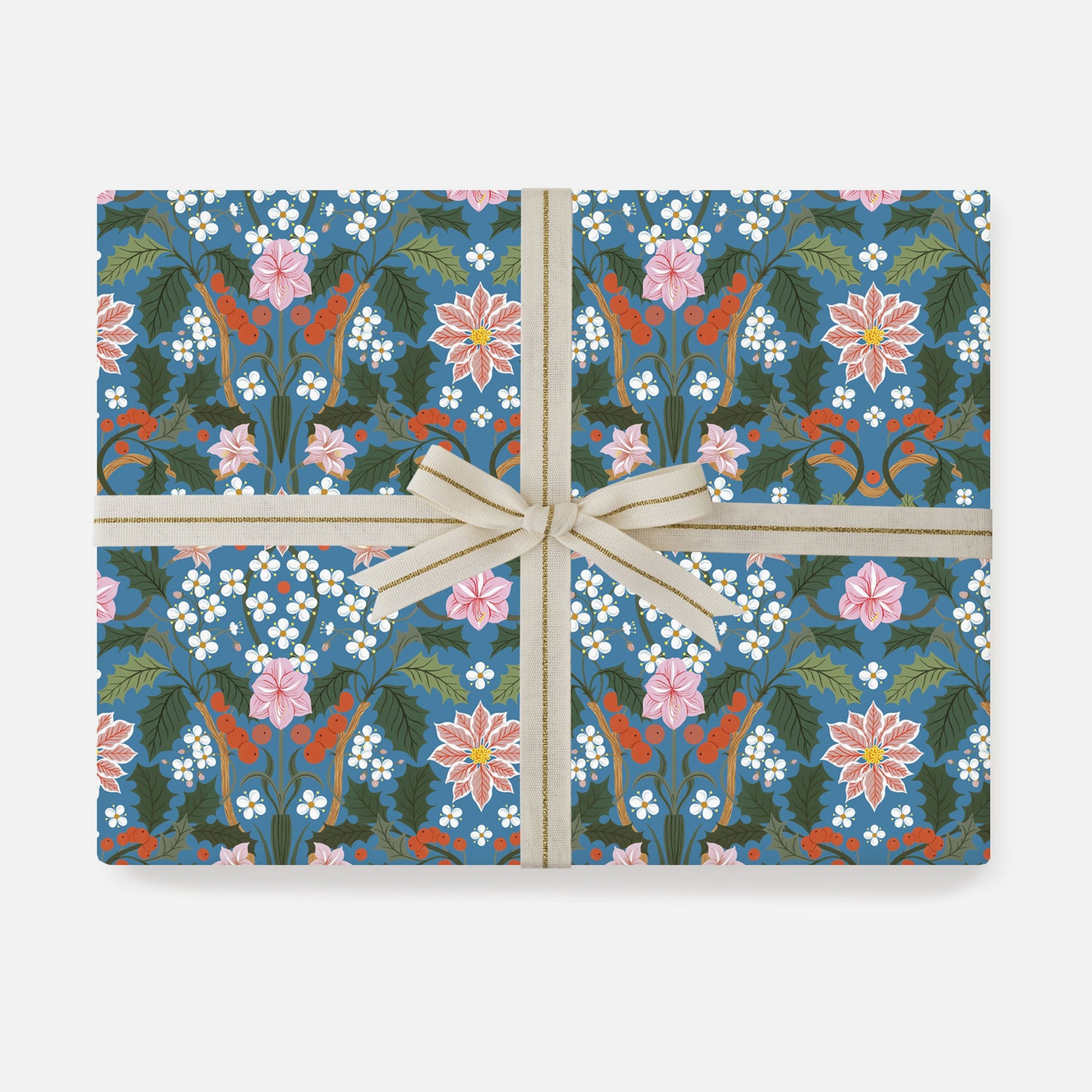 CHRISTMAS BLUE | Double Sided Gift Wrap