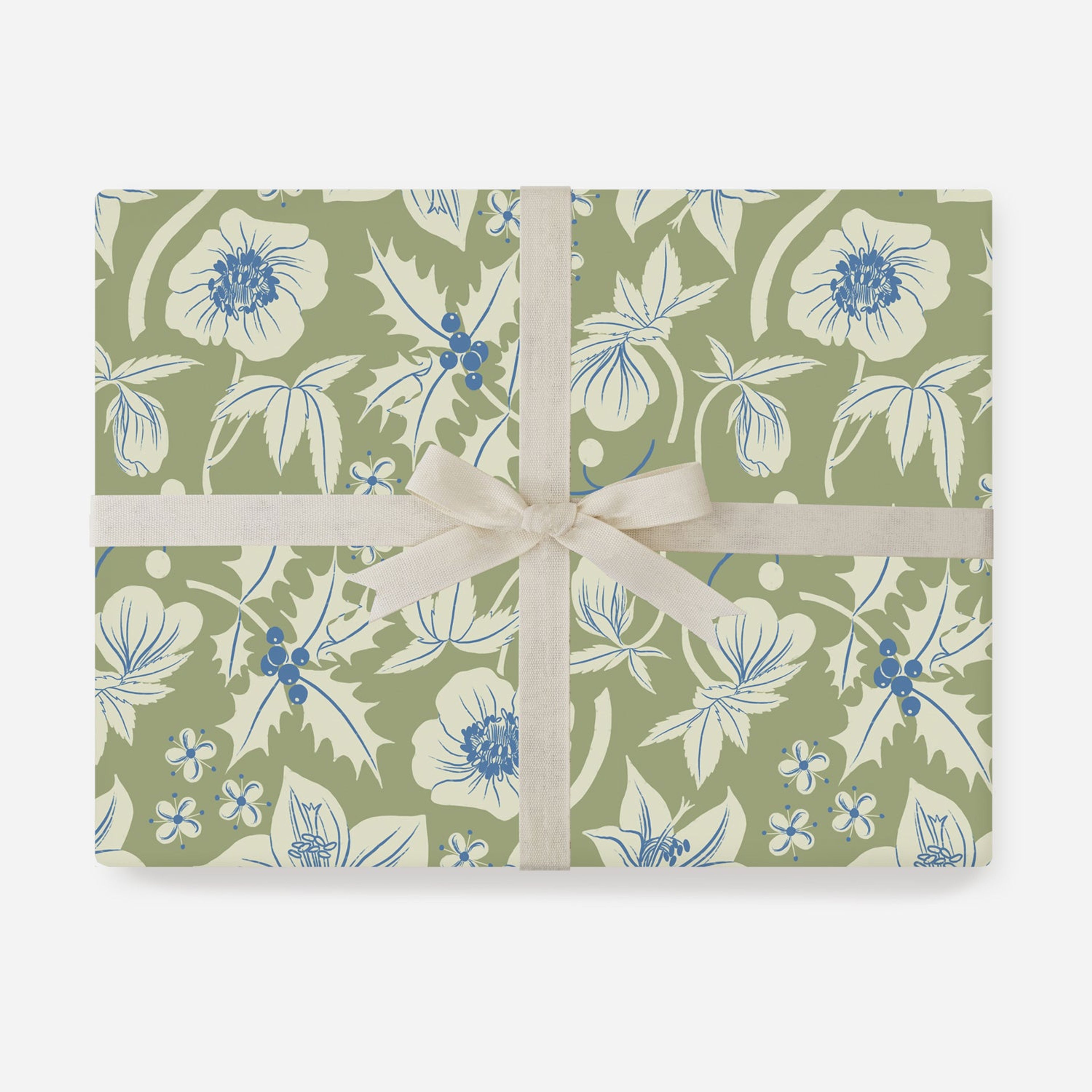 CHRISTMAS BLUE | Double Sided Gift Wrap
