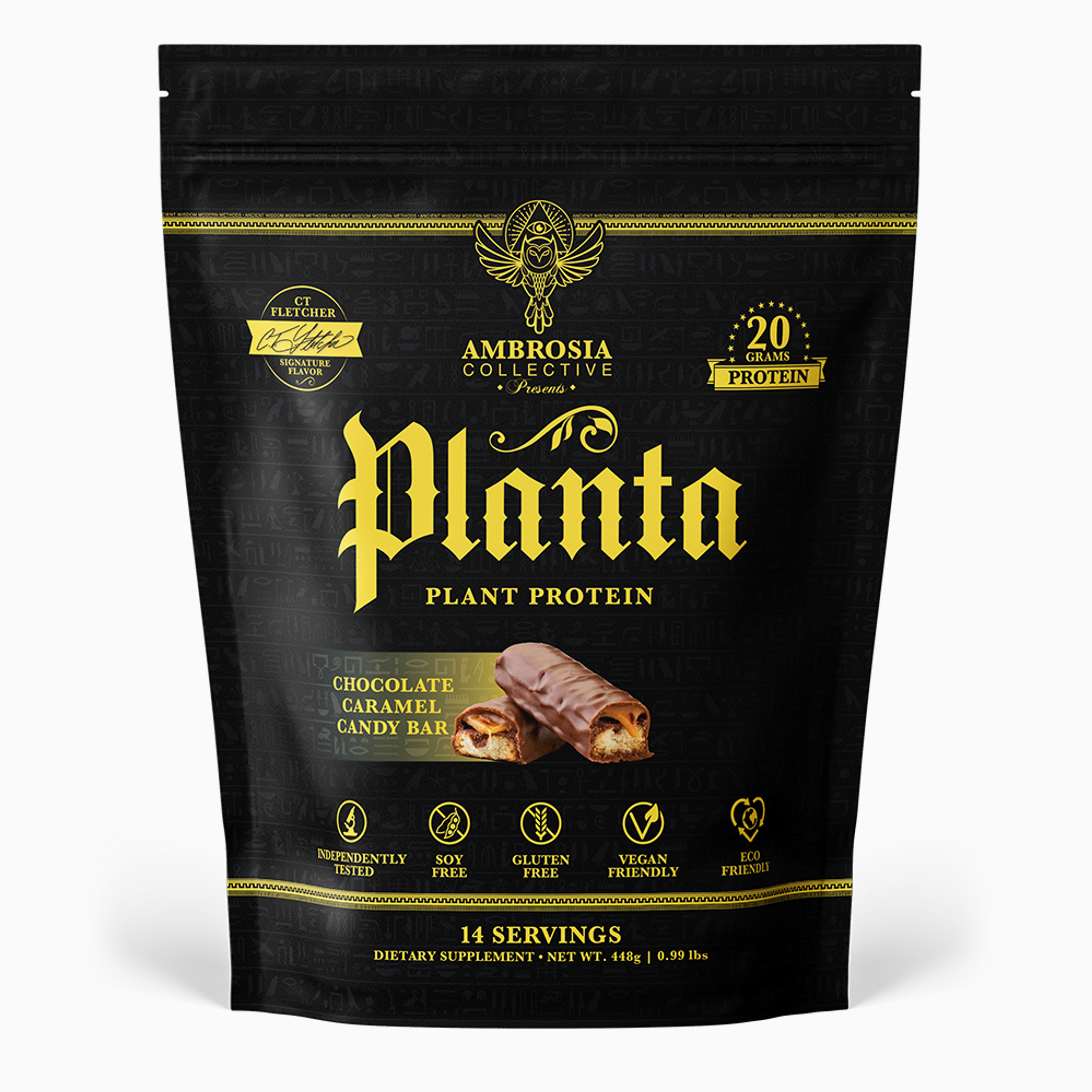 Chocolate Caramel Candy Bar Ambrosia Planta - Premium Plant Protein - 14 Servings