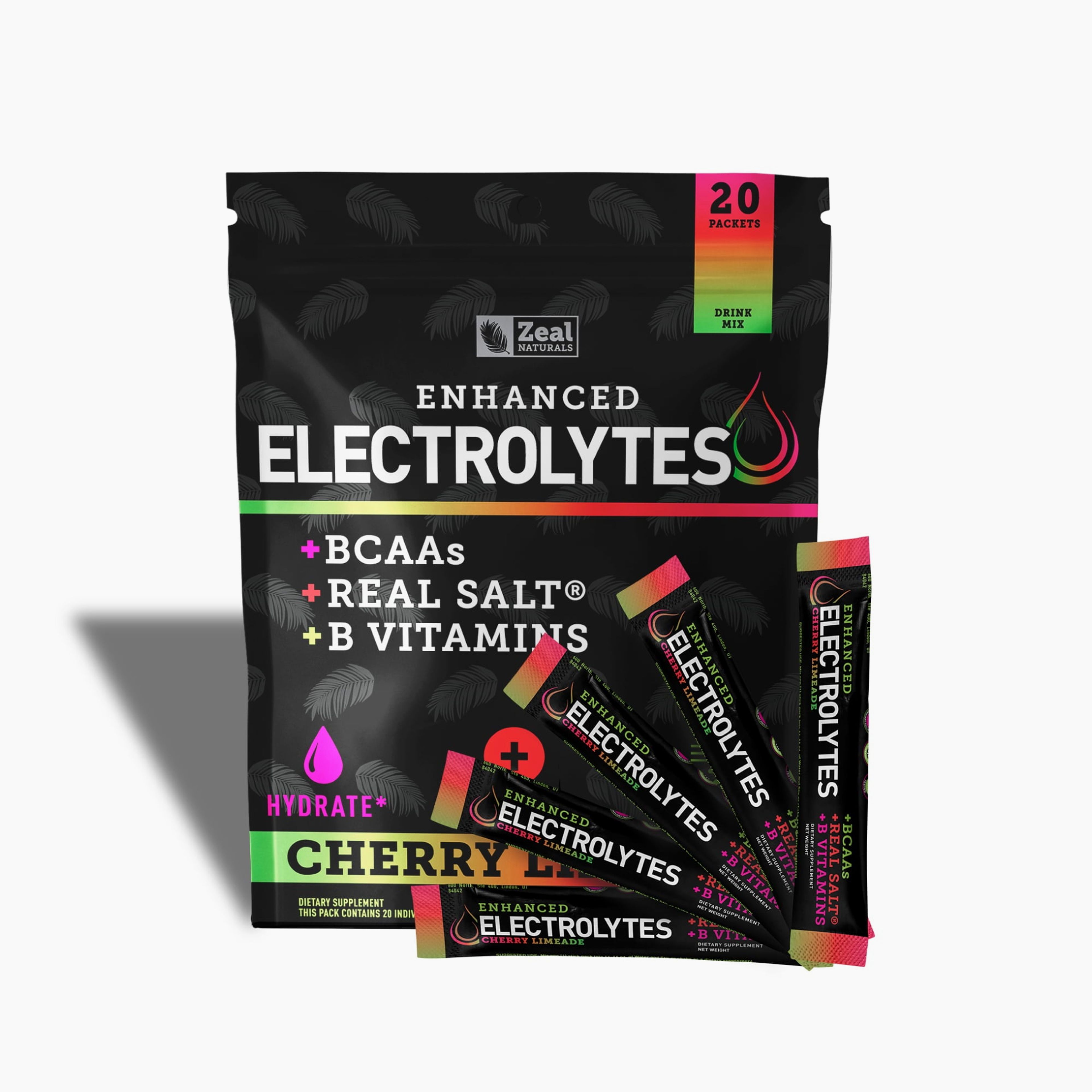 Zeal Naturals Electrolyte Powder Stick Packs - Cherry Limeade