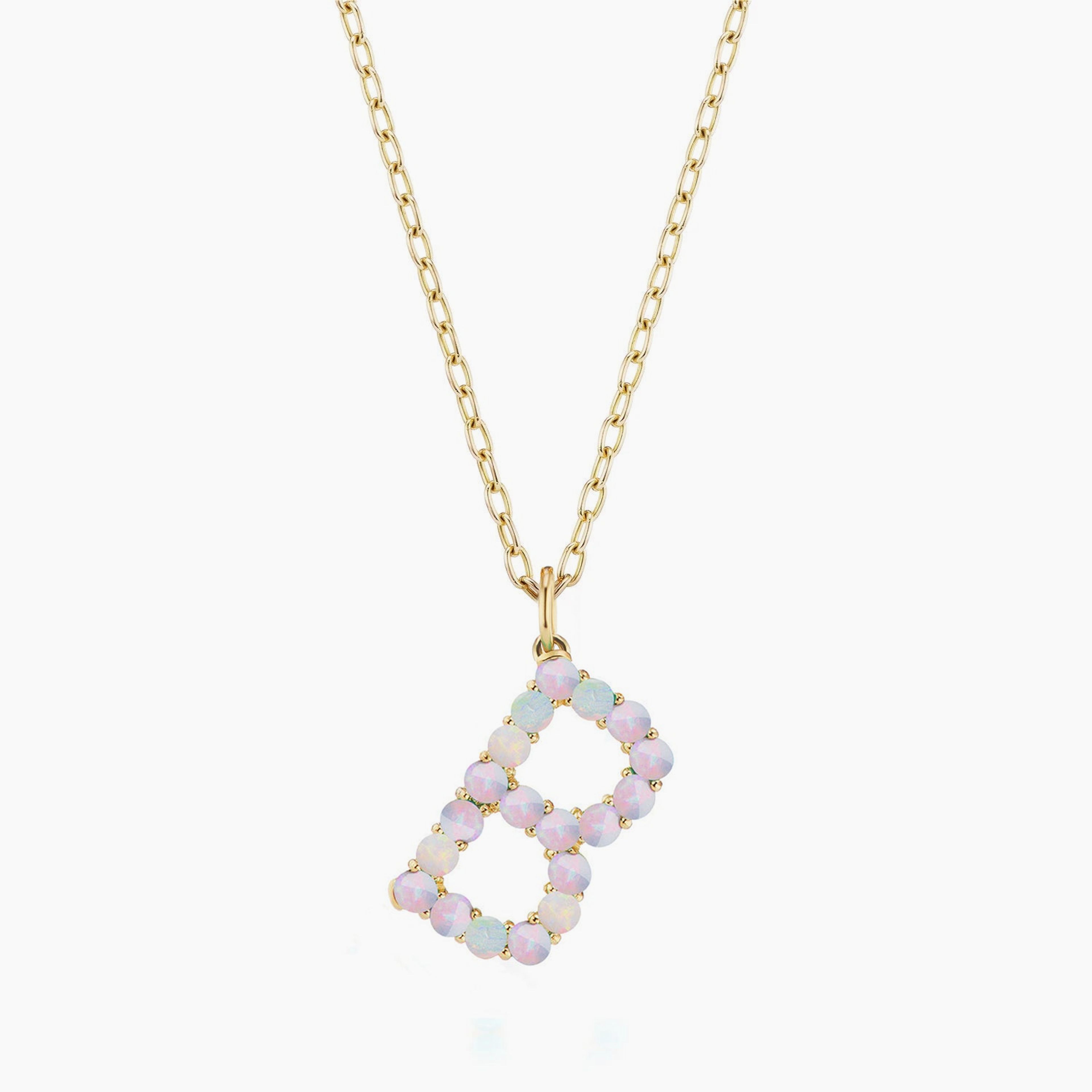 Confetti Opal Letter Pendant