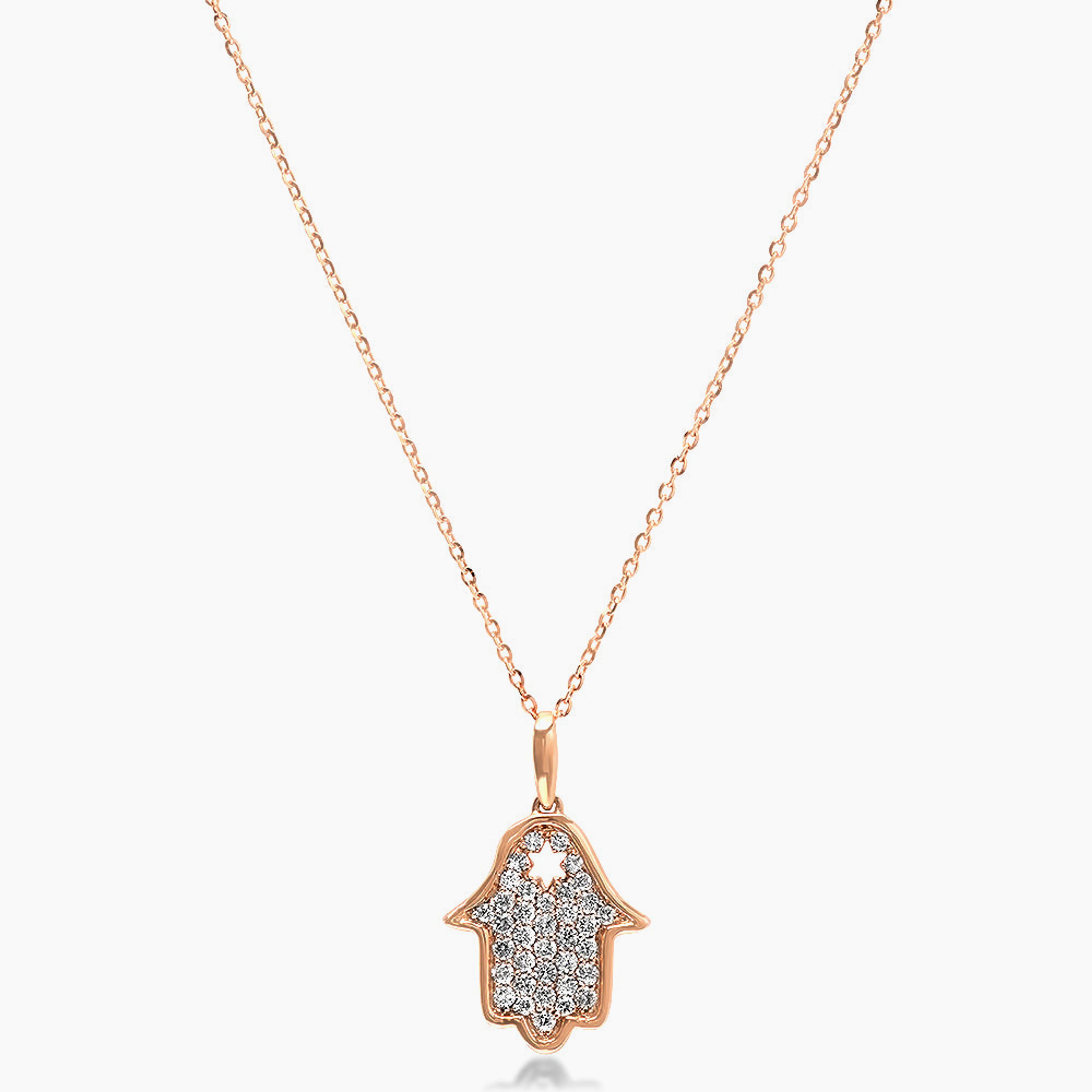 Diamond Hamsa Star Necklace
