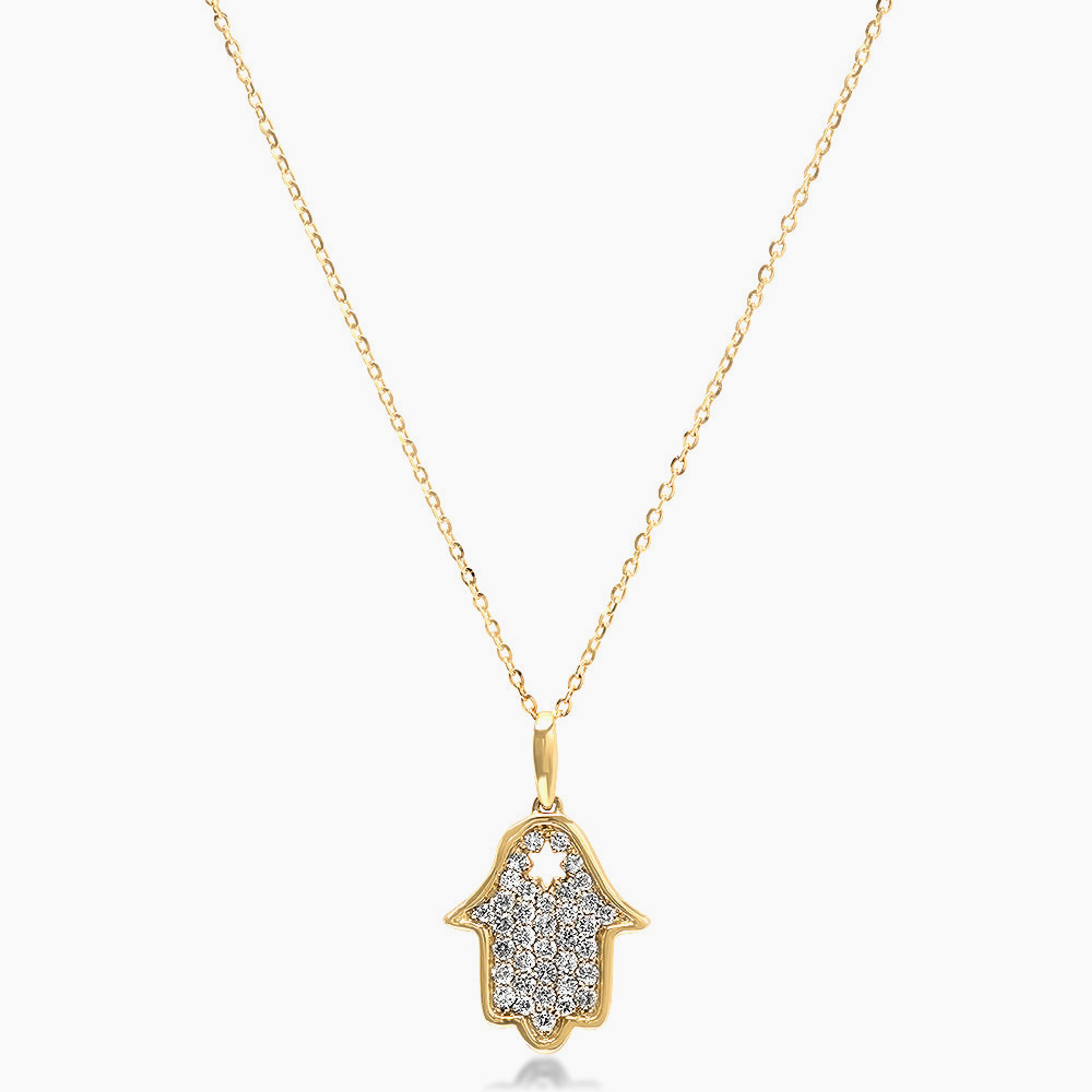 Diamond Hamsa Star Necklace