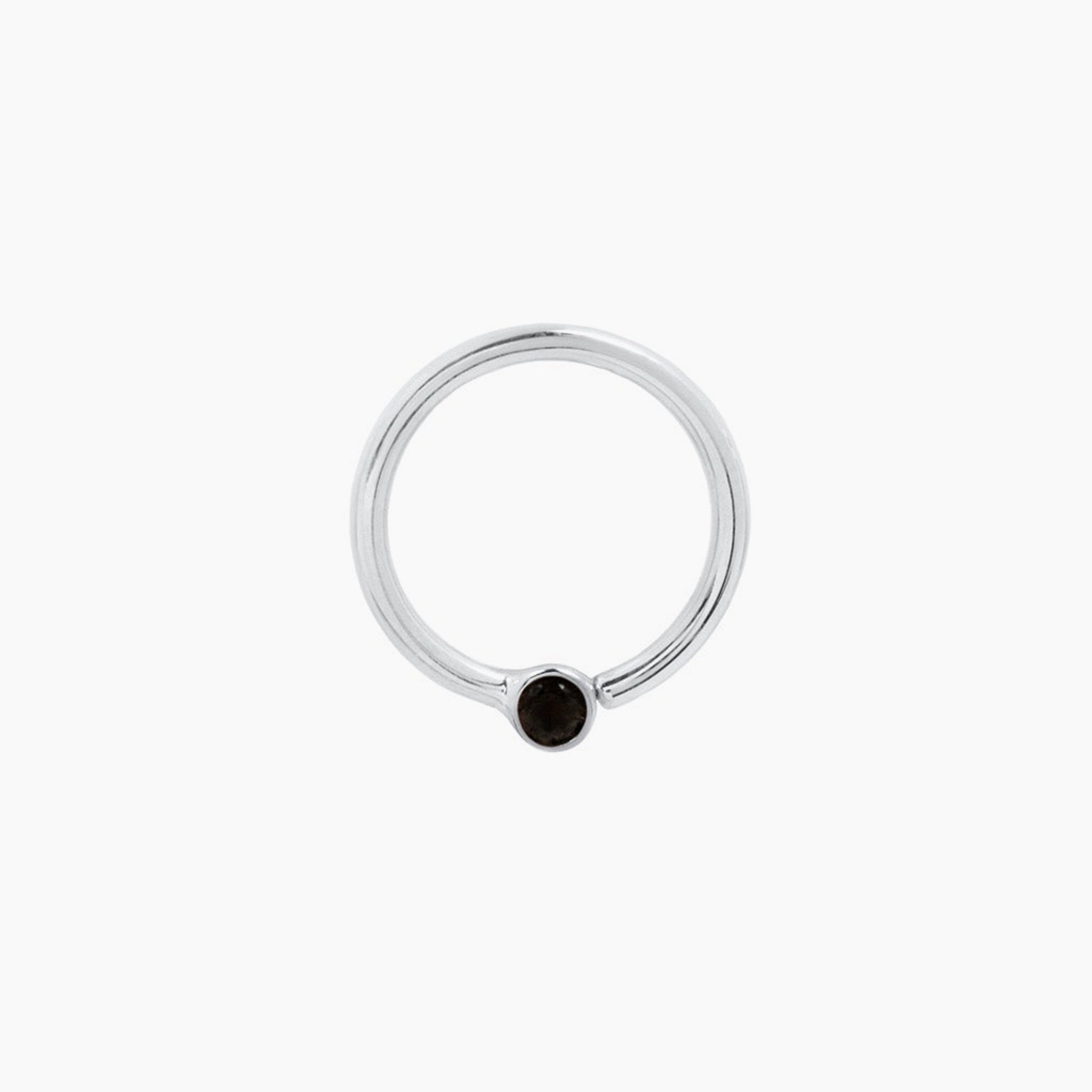 Fixed Bezel Bead Ring 2mm Black Spinel