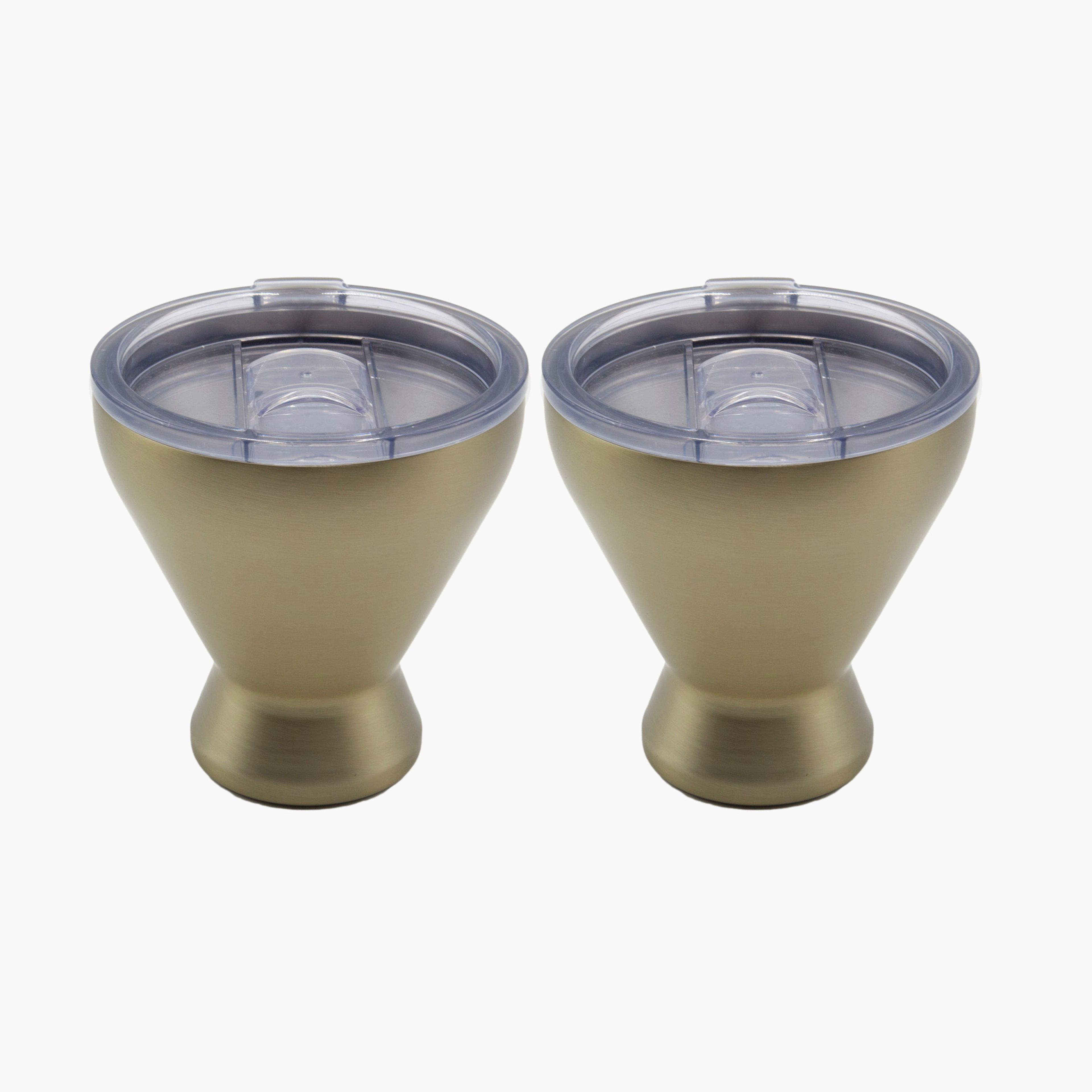 11 Oz Gold Cocktail Tumblers, Set Of 2