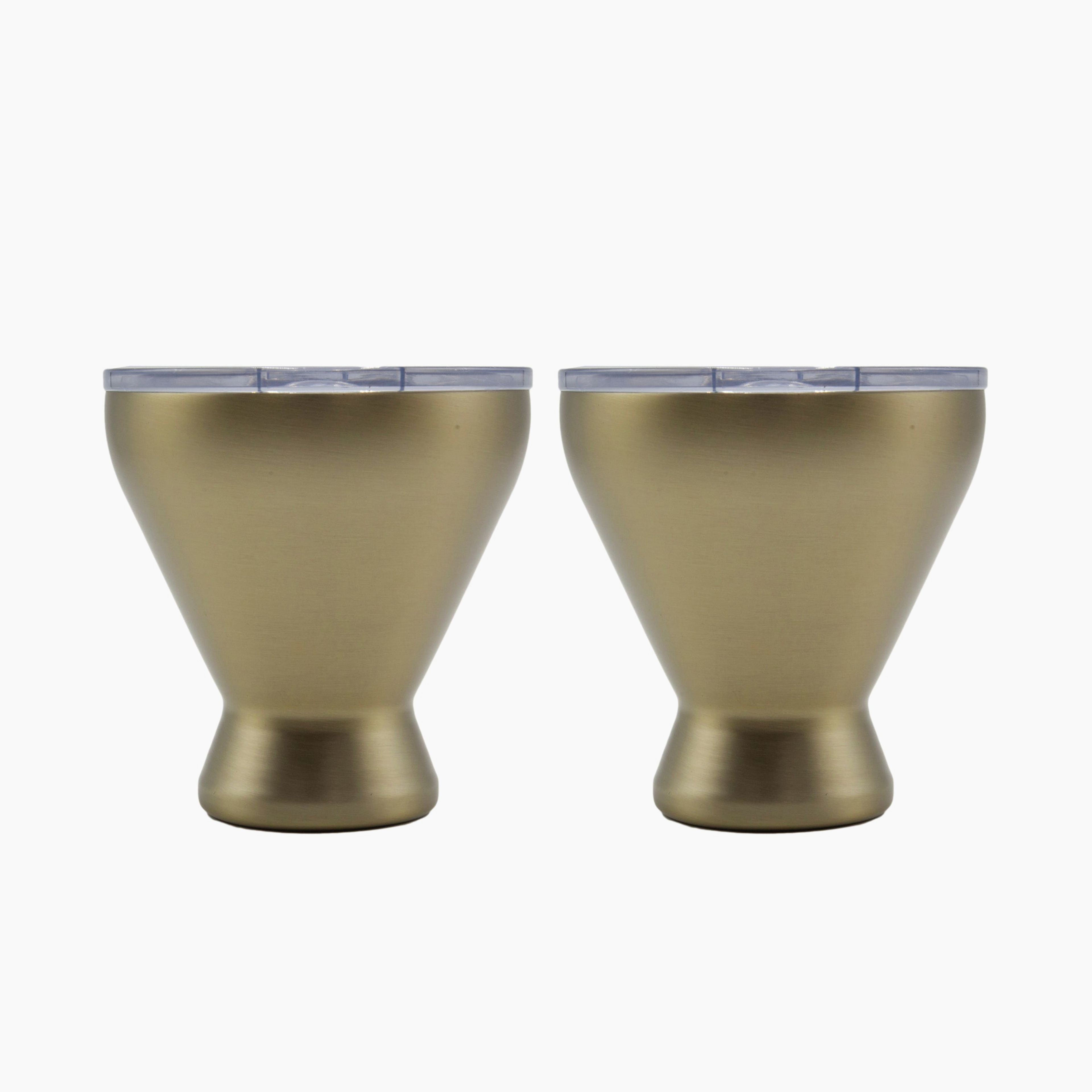 11 Oz Gold Cocktail Tumblers, Set Of 2