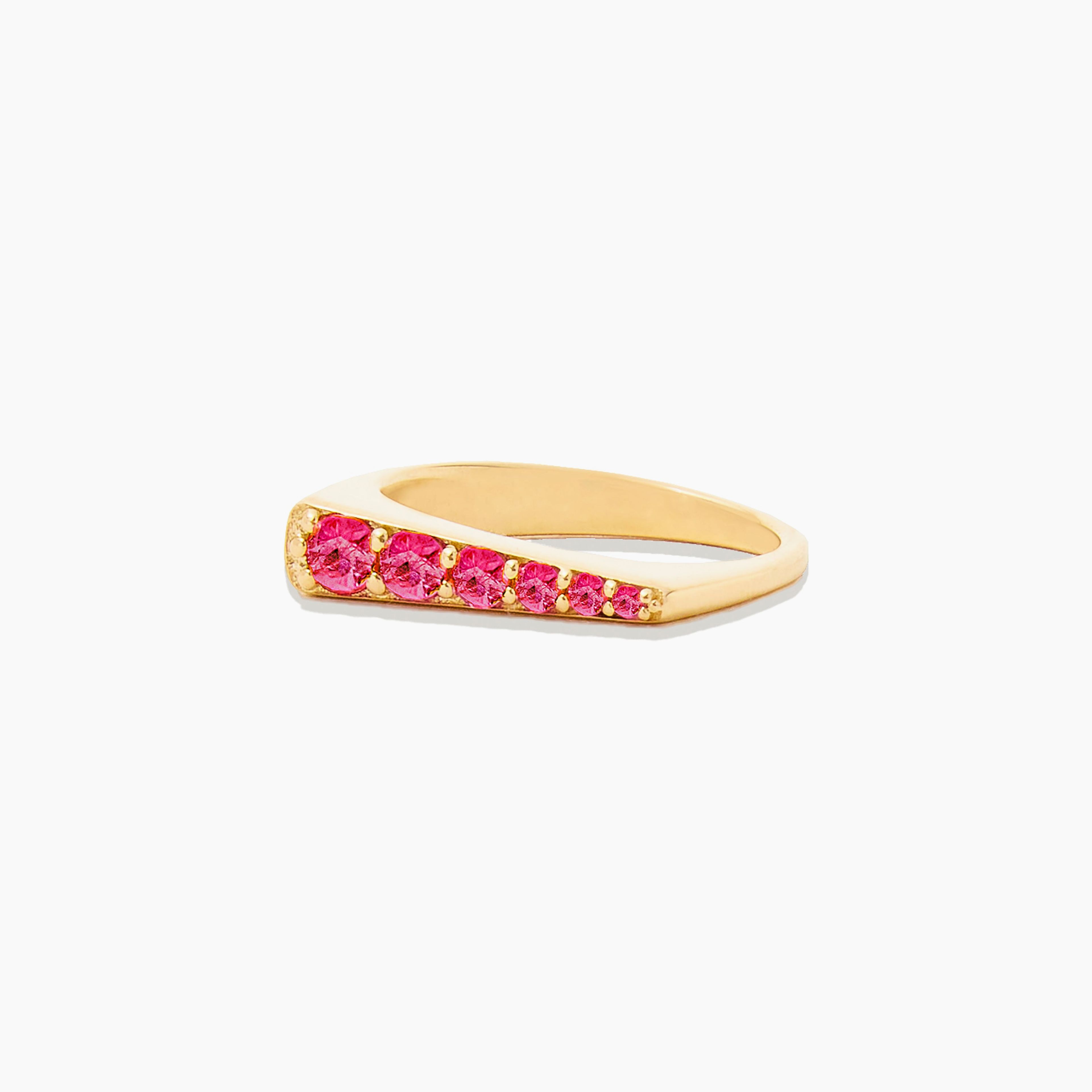 The Edge Tapered Stacking Ring - Pink Sapphire