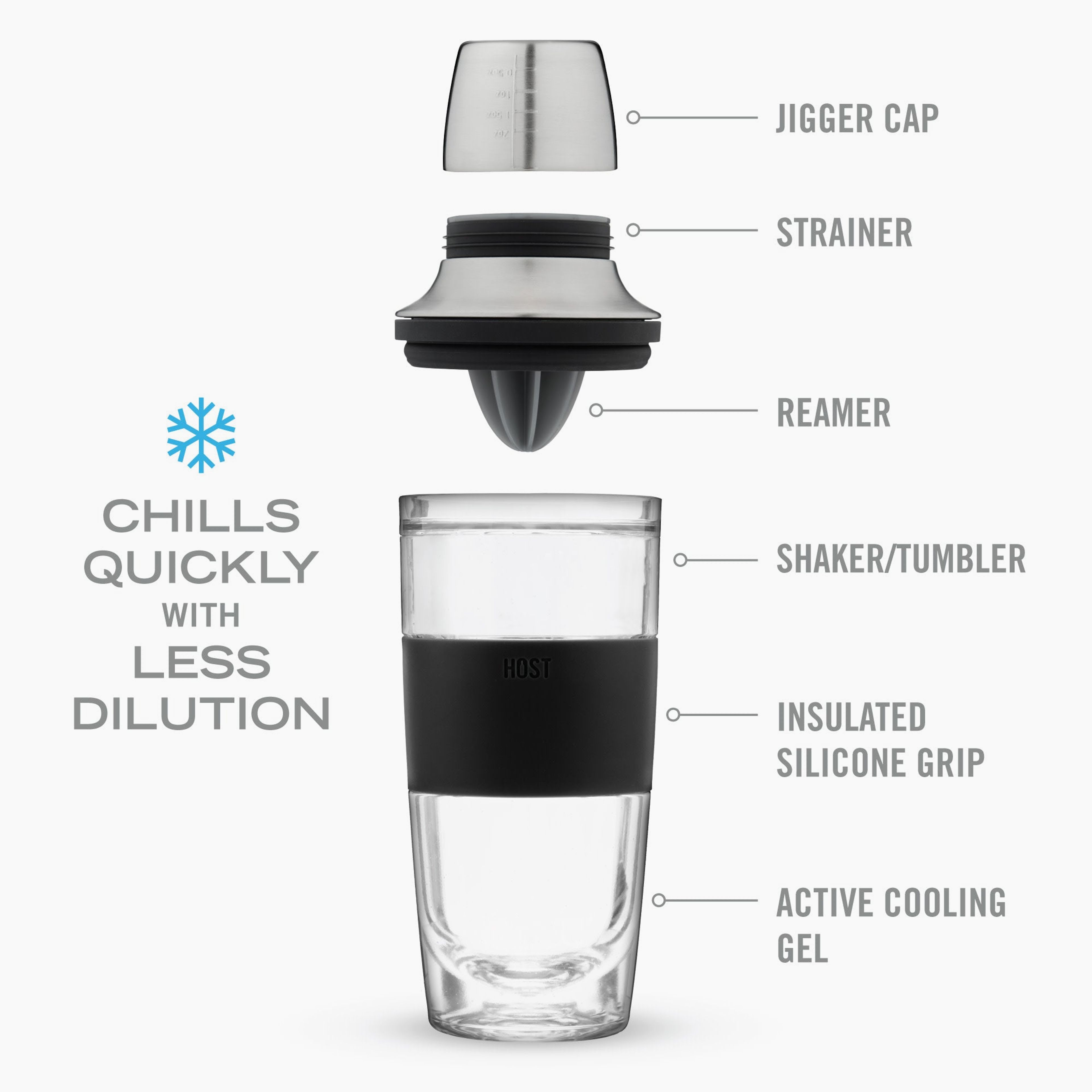 Cocktail Shaker FREEZE in Black