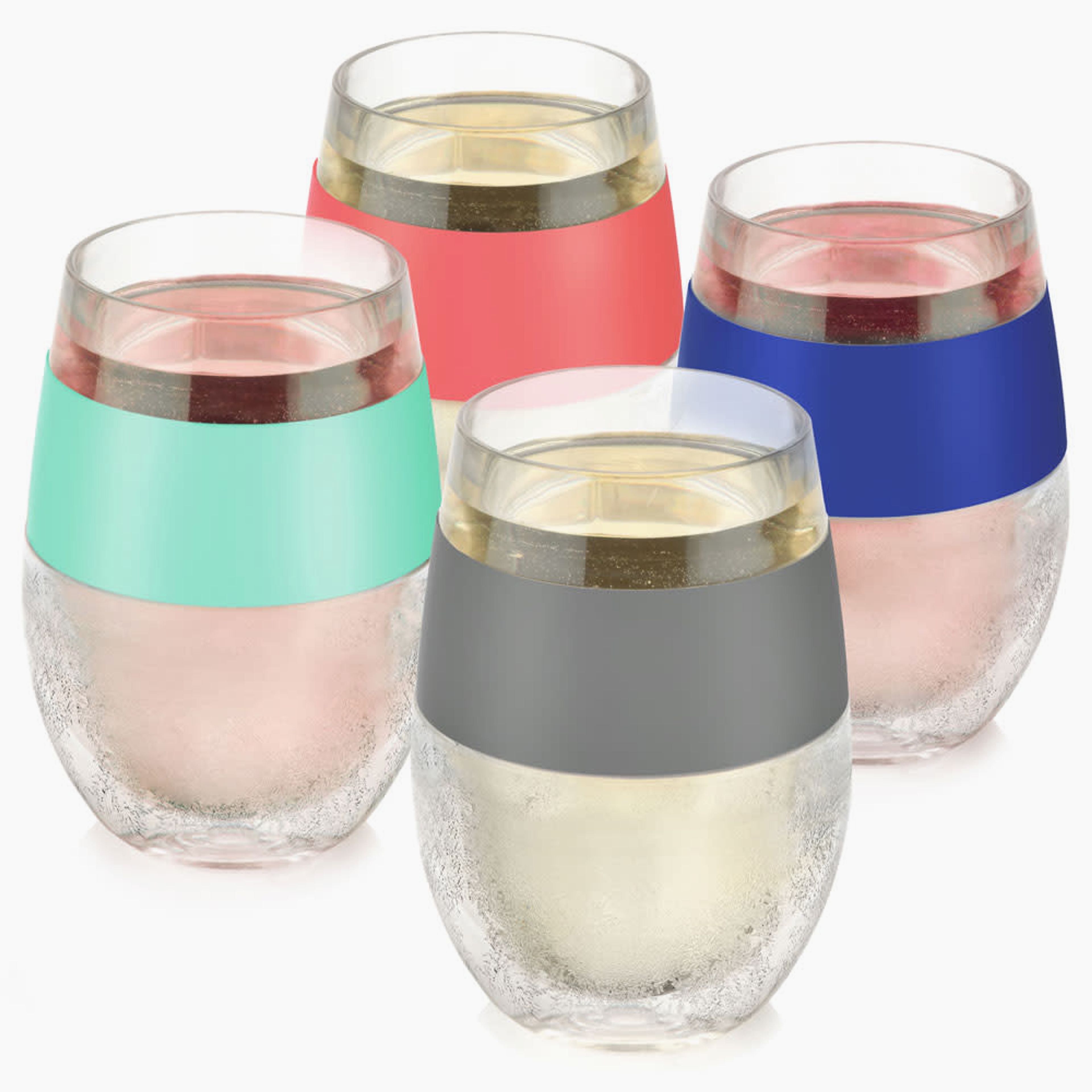 Wine FREEZE Cooling Cups in Multicolor, Set of 4