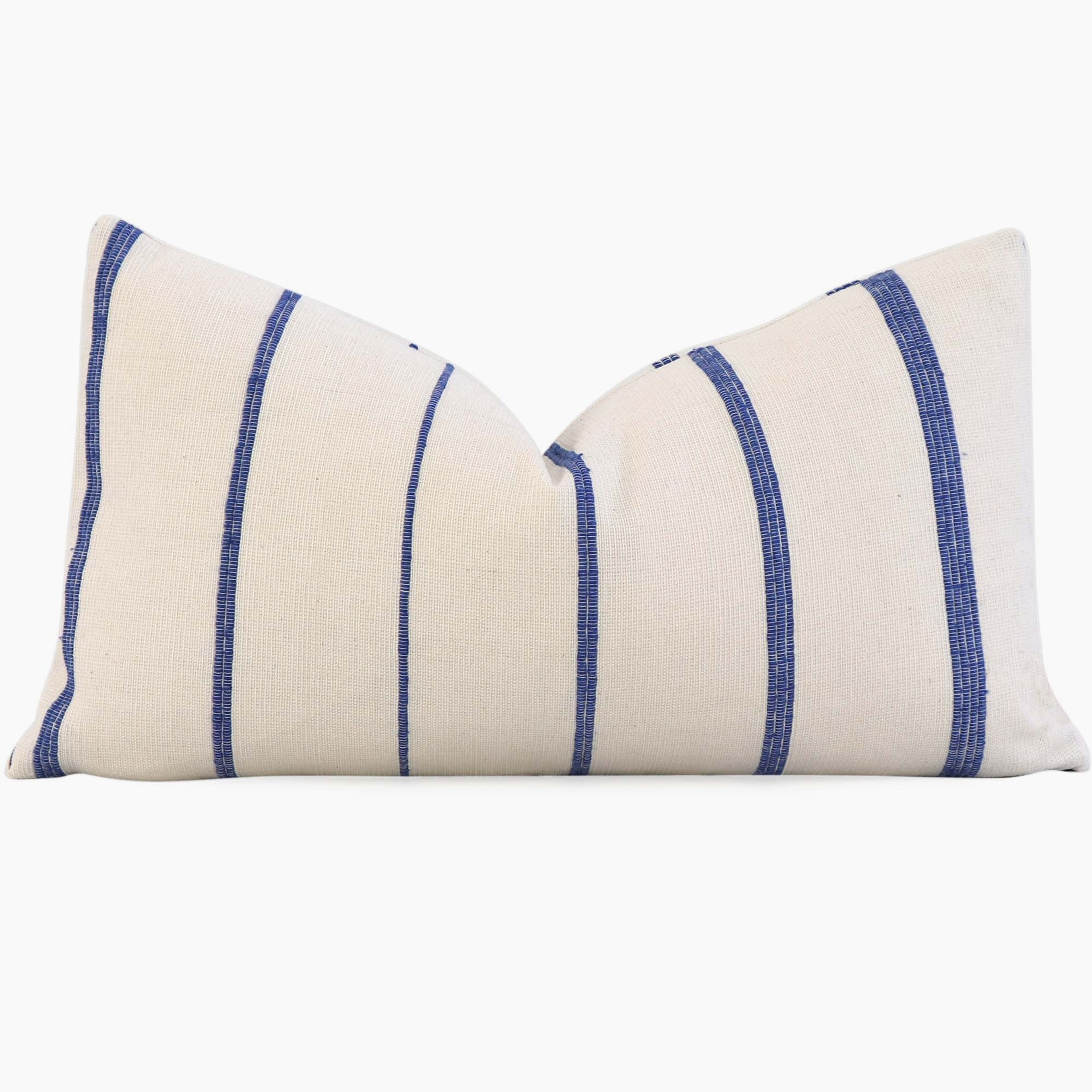 Cambaya Blue Stripe Handwoven Pillow Cover