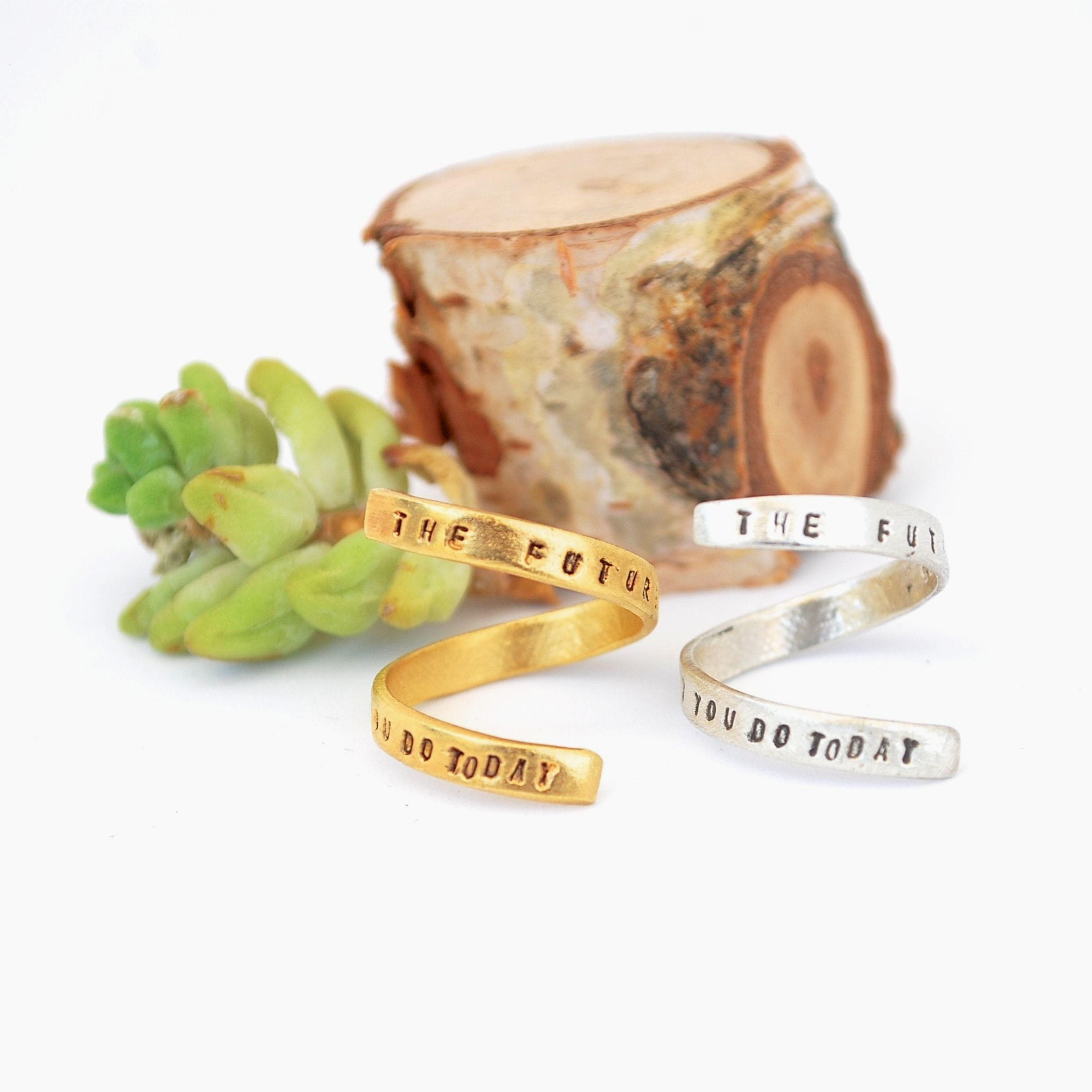 "The future depends on what you do today." - Mahatma Gandhi wrap ring