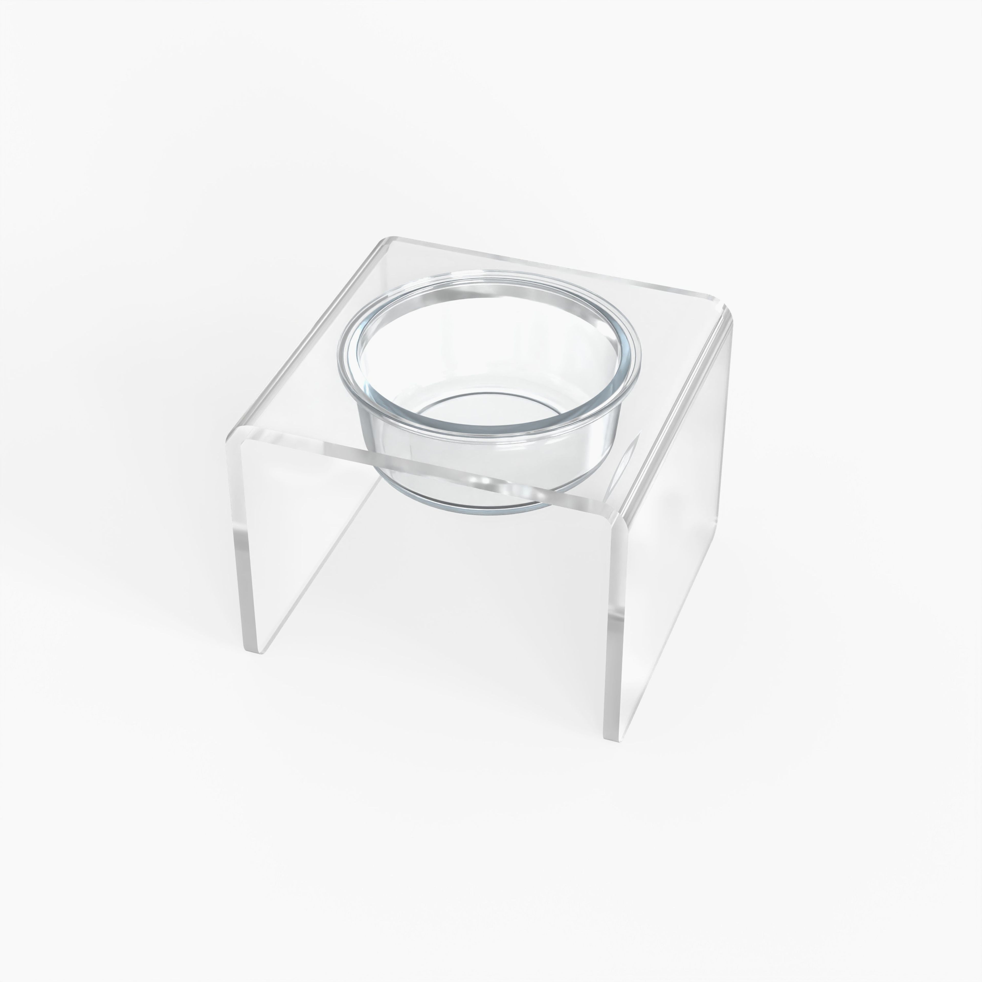 Modern Acrylic Glass Bowl Feeders, Standard Style, Single Bowl