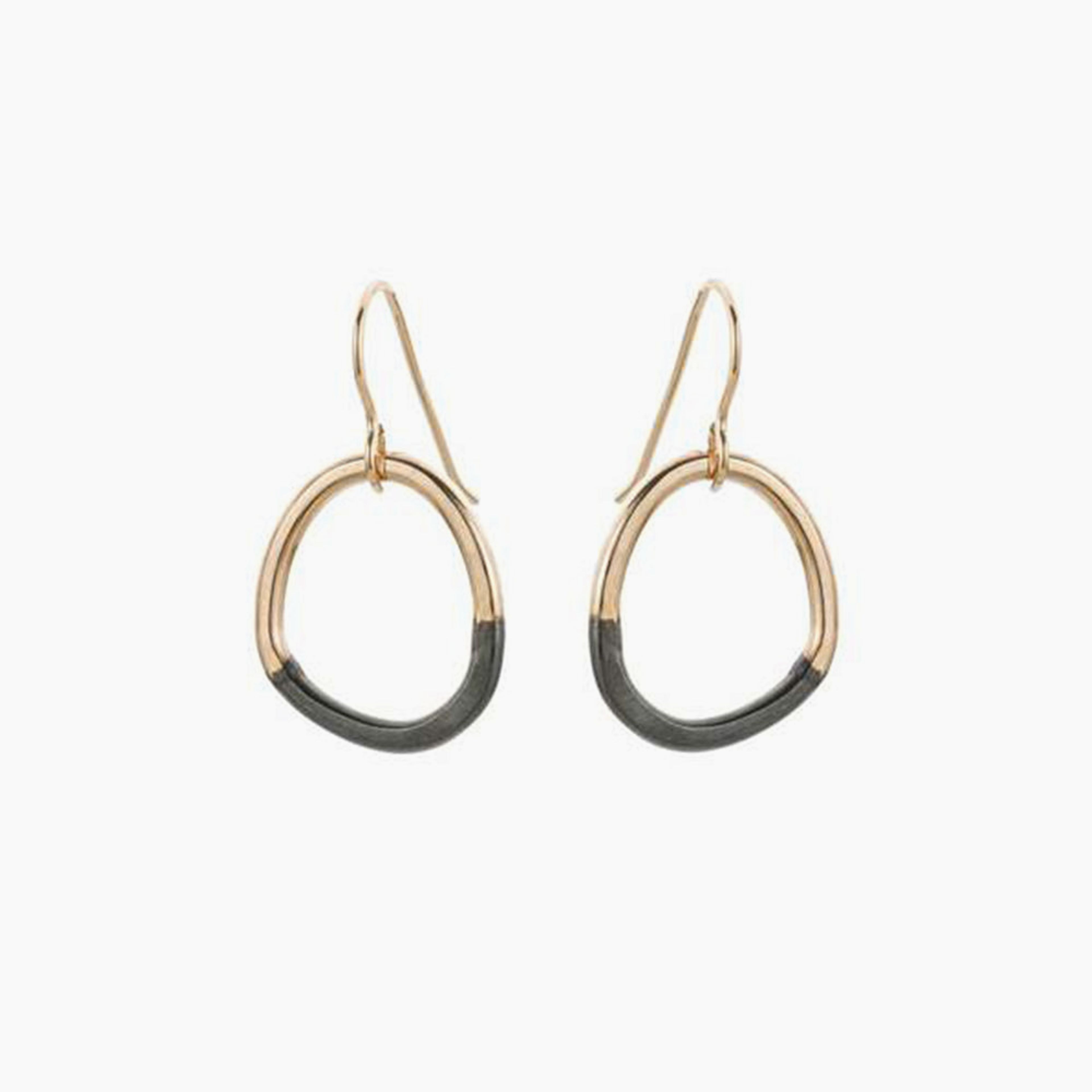 Black & Gold Stone Earrings