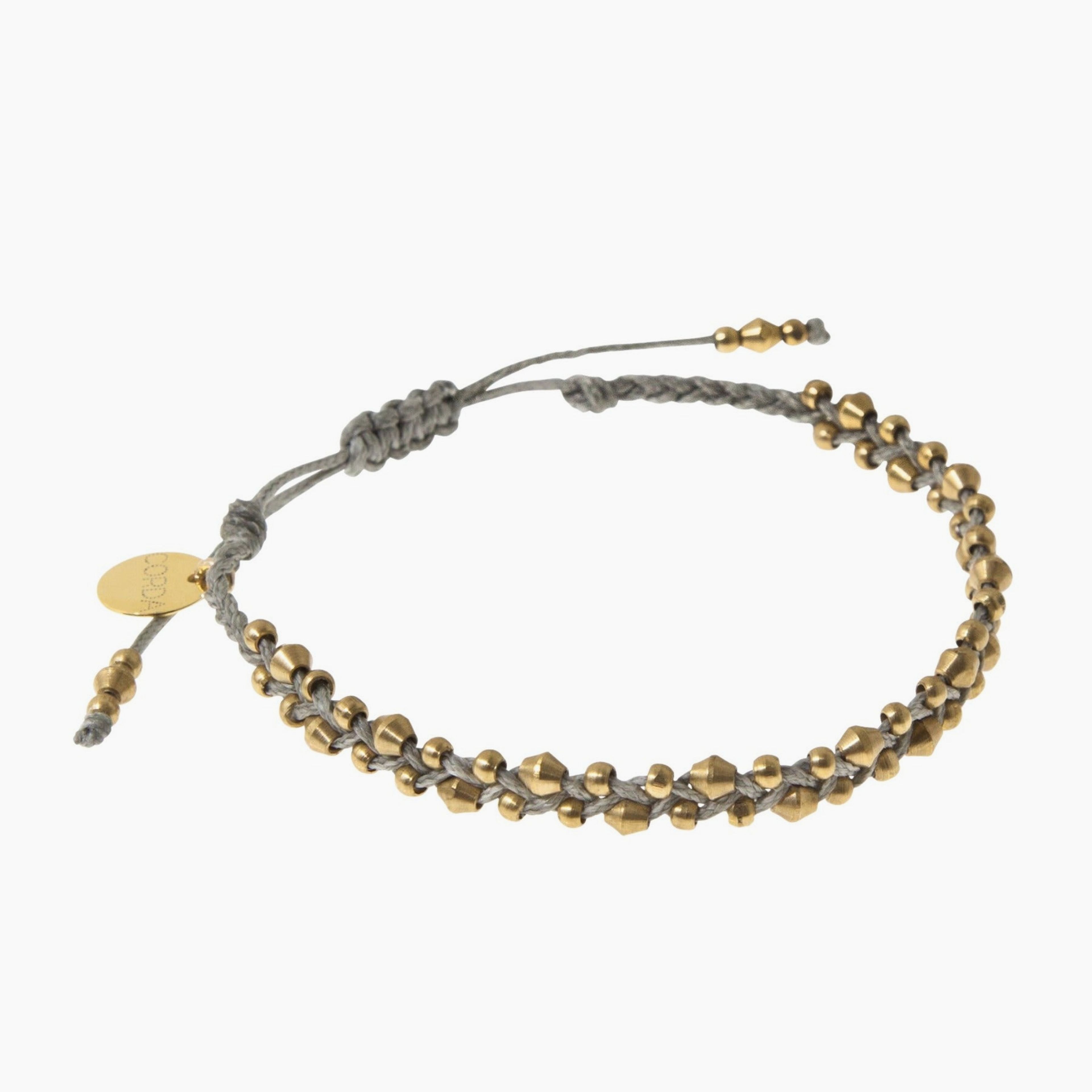 Brass Stellina Friendship Bracelet | Neutral Colors