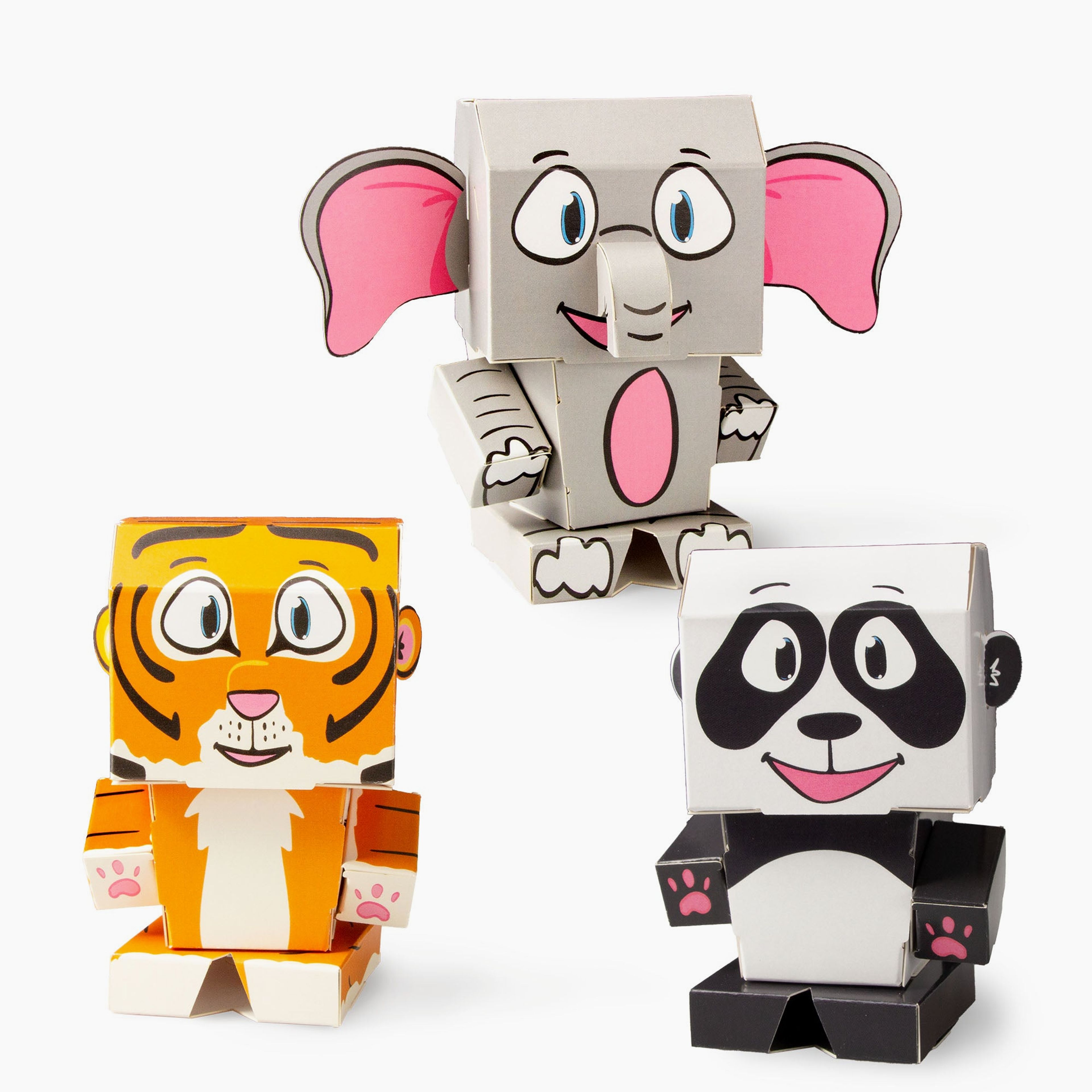 CUBLES Animals Set (Elephant, Tiger, Panda)