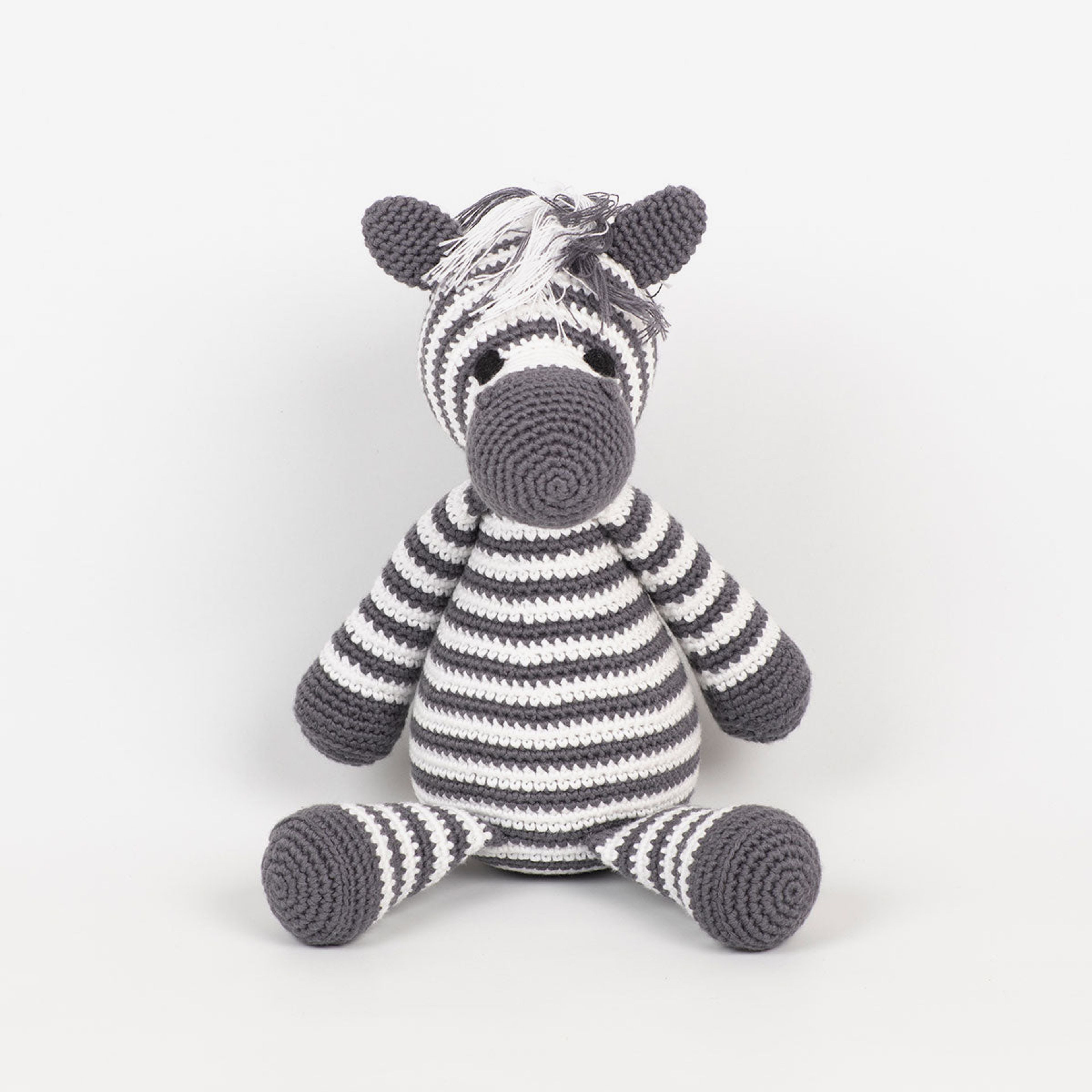 Zena the Zebra Hand Knitted Organic Stuffed Animal