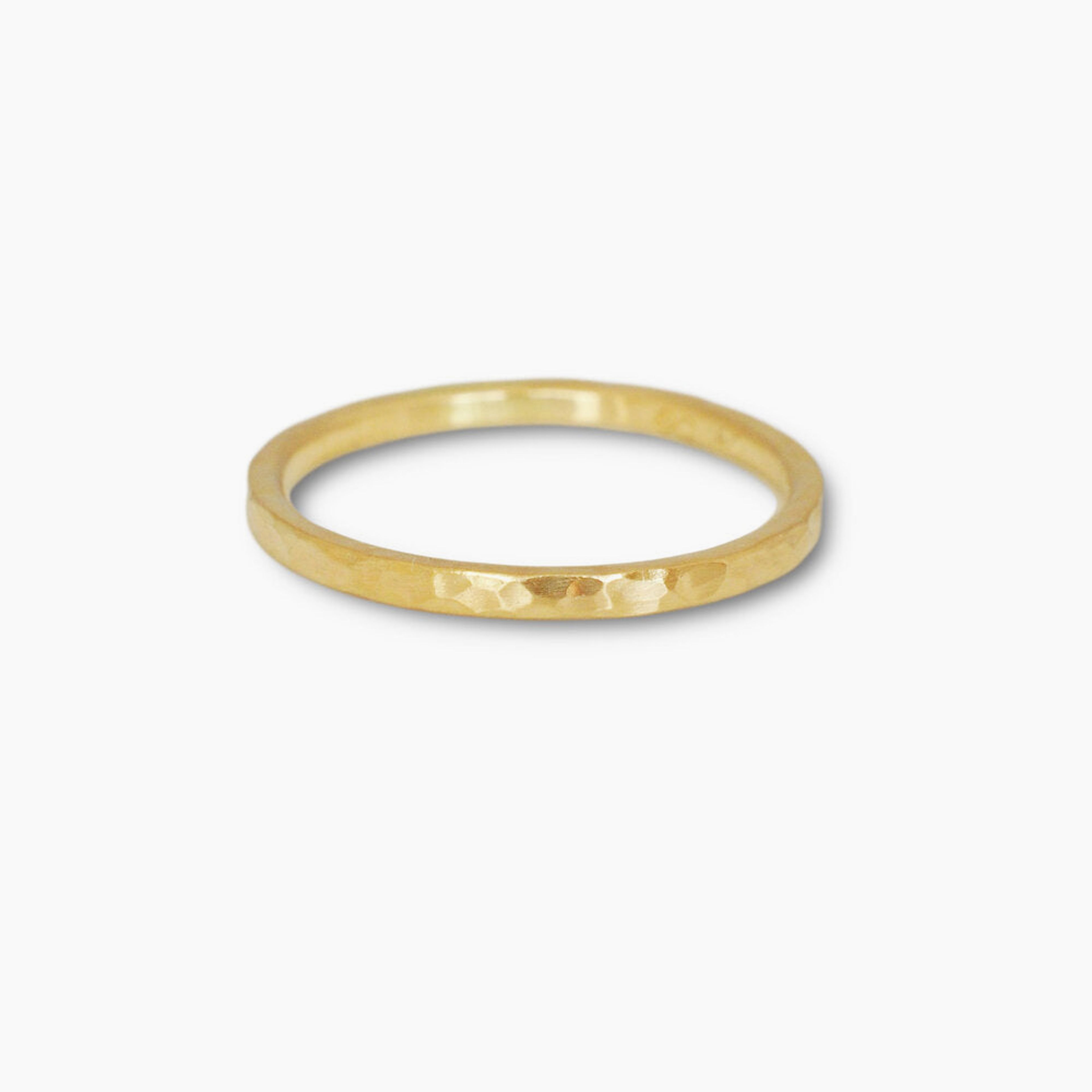 1.5mm Hammered Band in 14k Yellow Gold