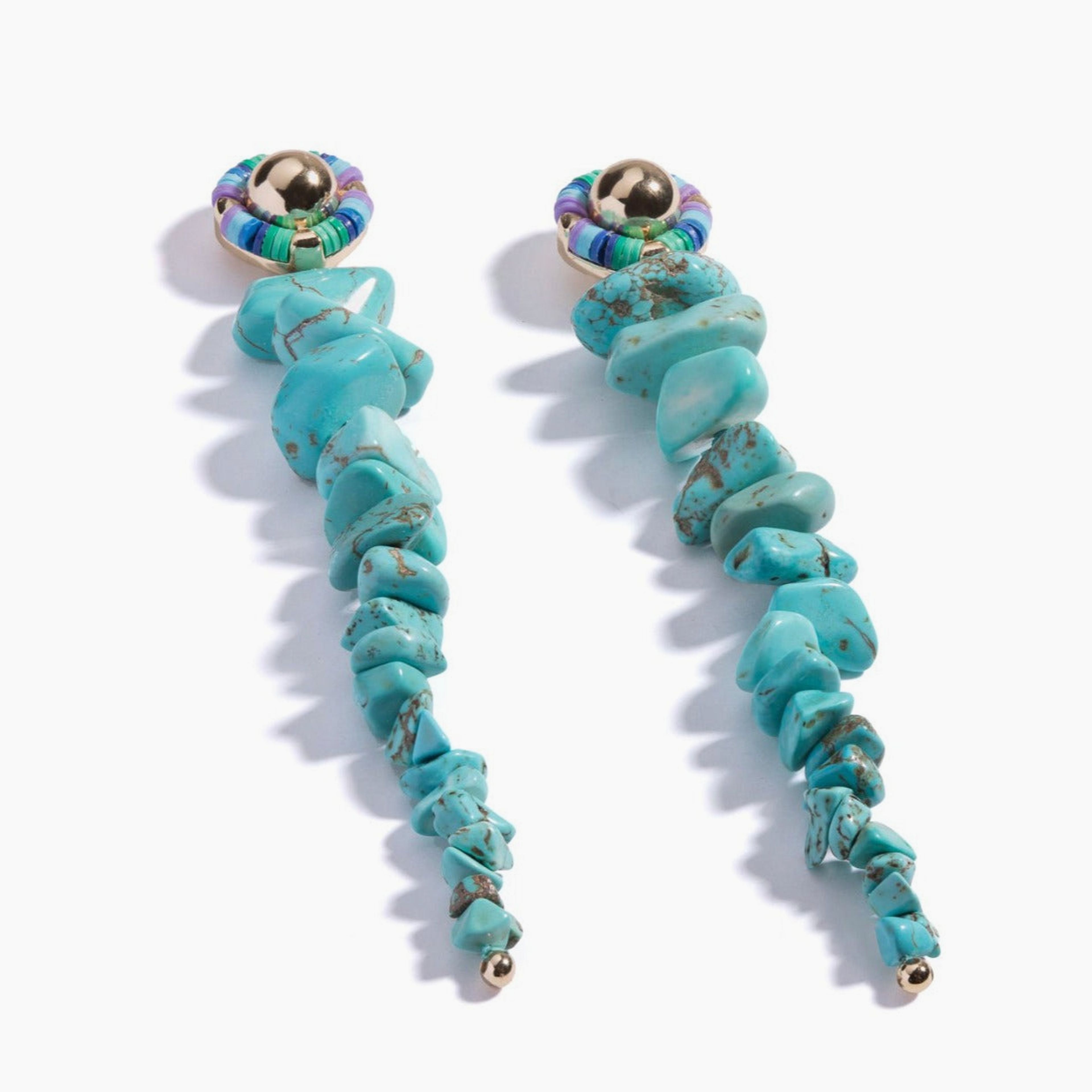 Turquoise & Heishi Drop Earrings | Blue Lagoon