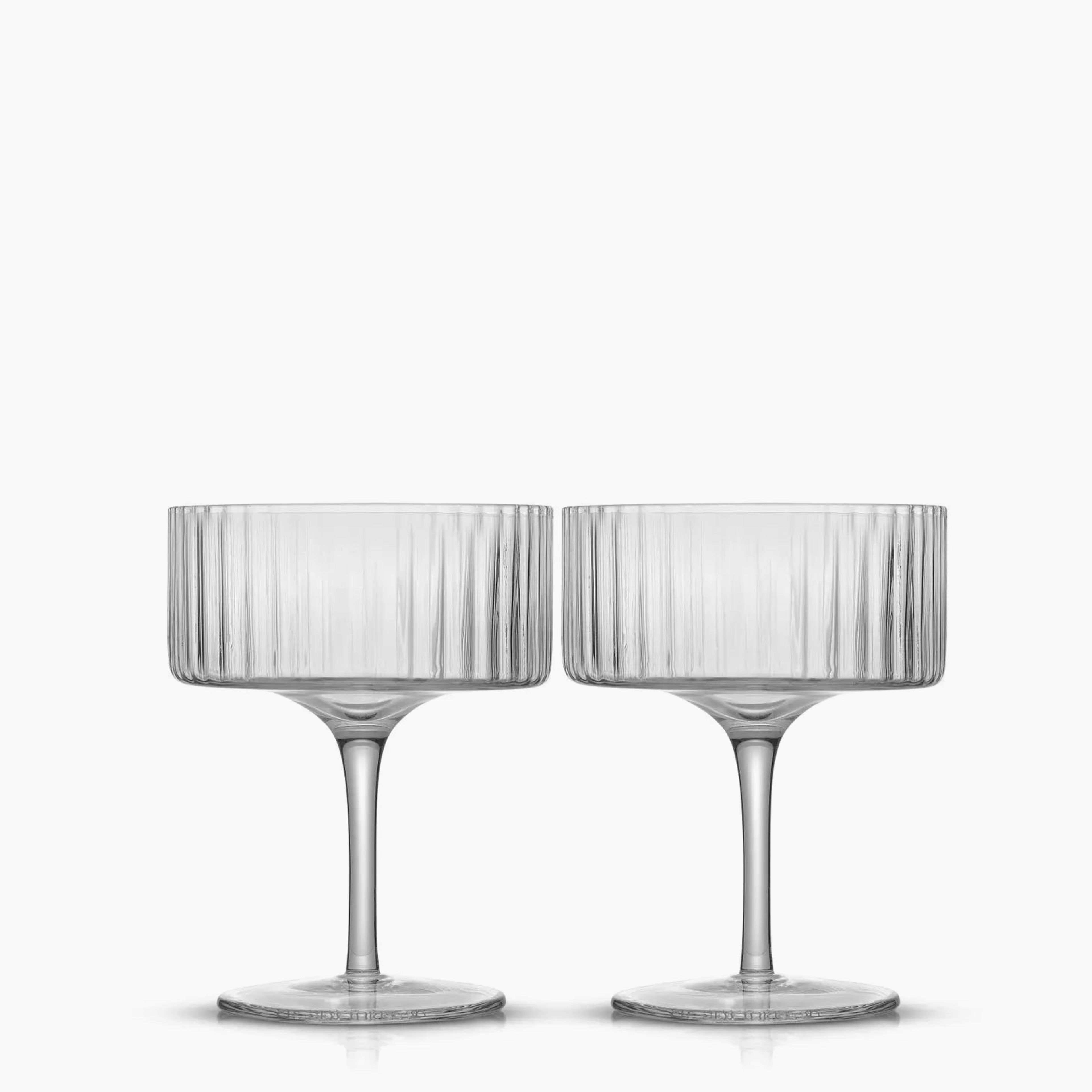 Ribbed Martini Coupe Glass - Set of 2