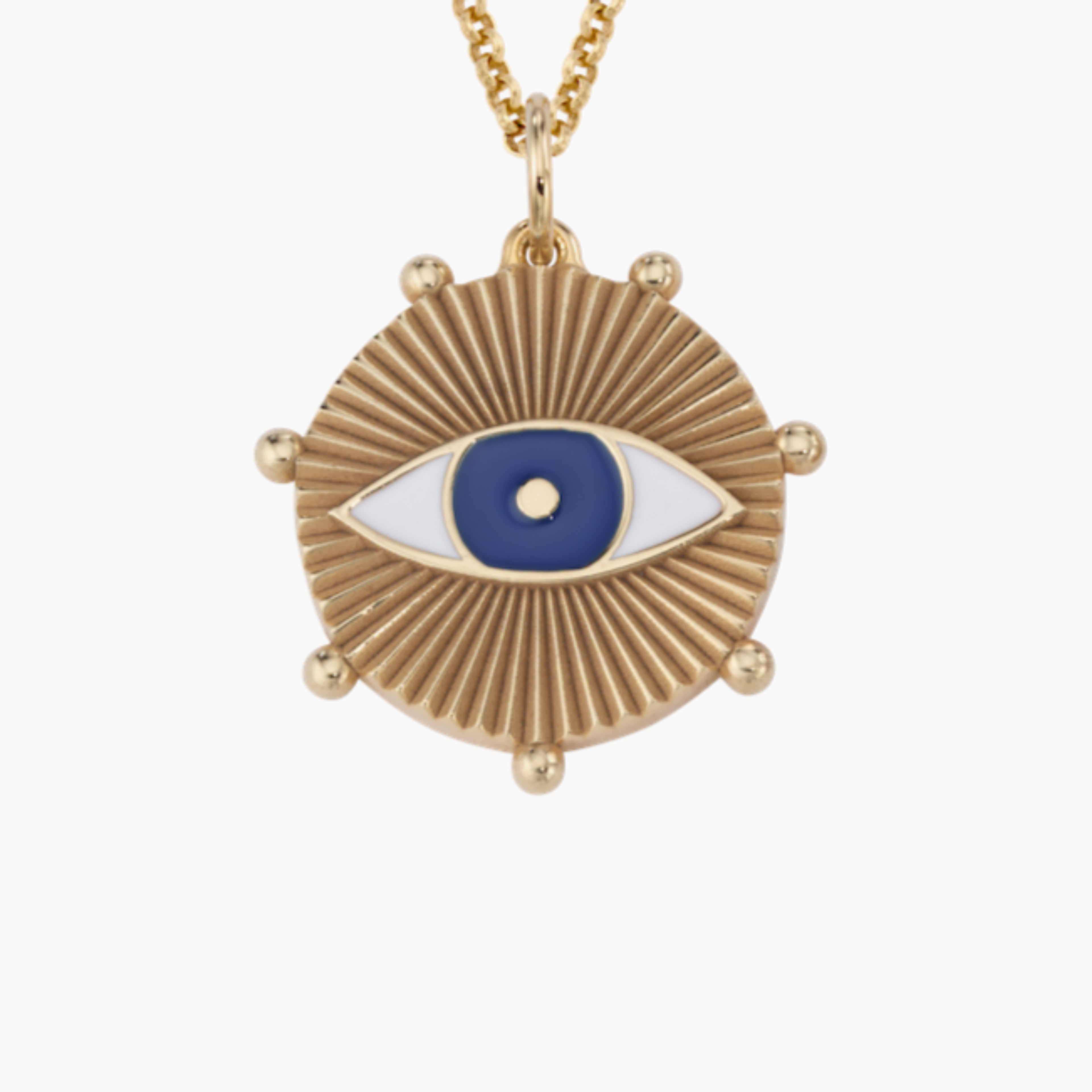 Evil Eye Enamel Medallion Charm