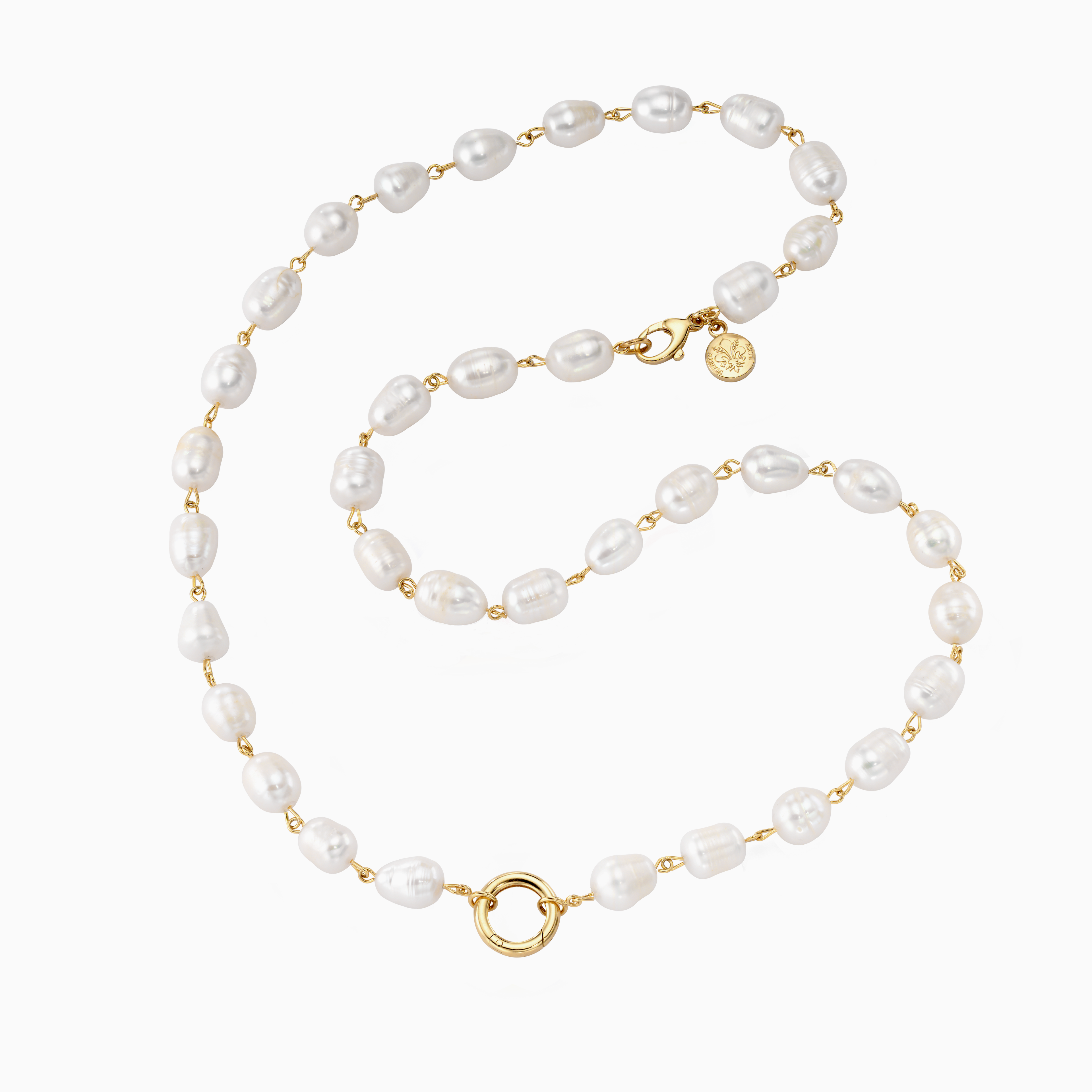 Inspired Essentials Pearl Loop Charm Necklace - 24"