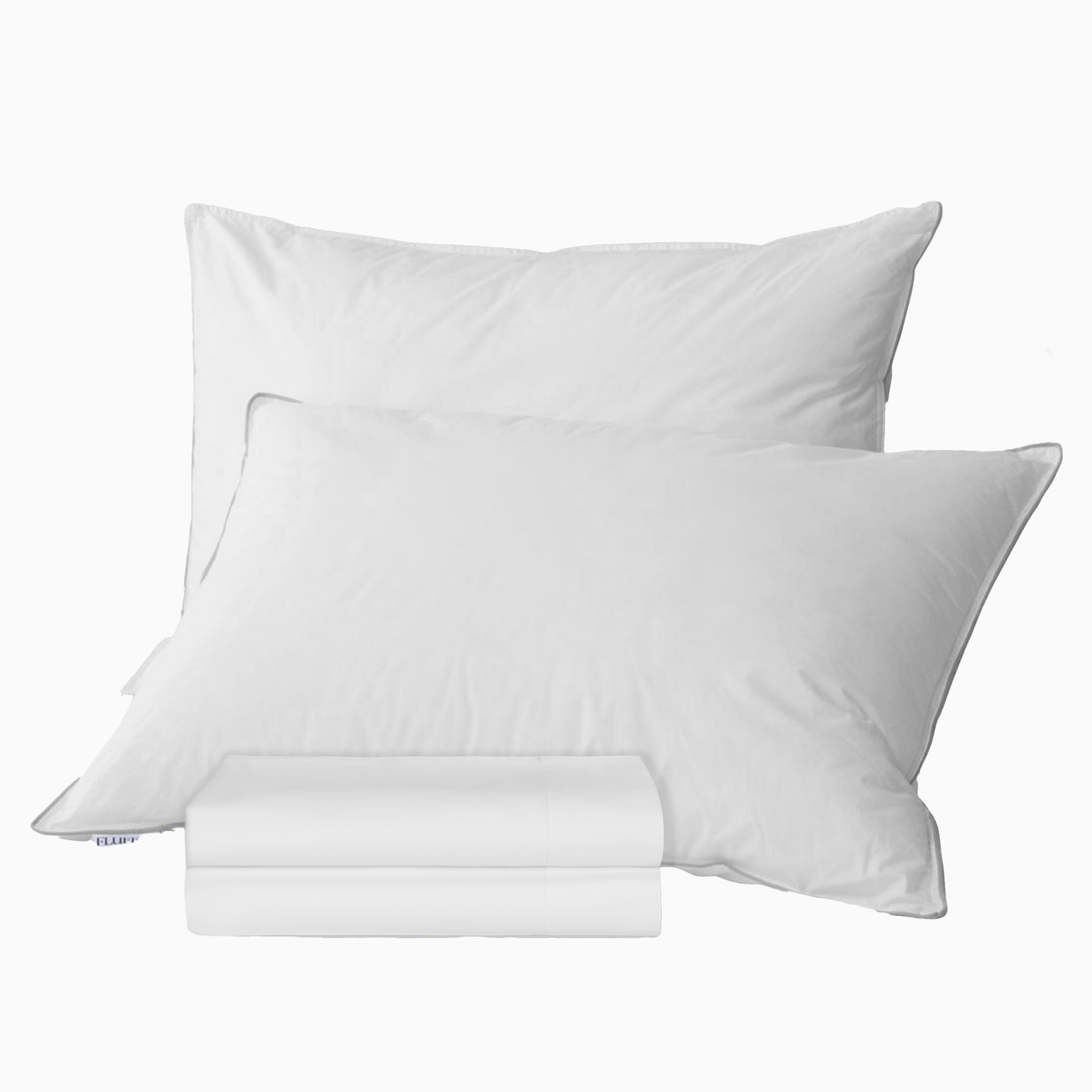 2x Hotel Pillows & Pillowcase Set (Down Feather)