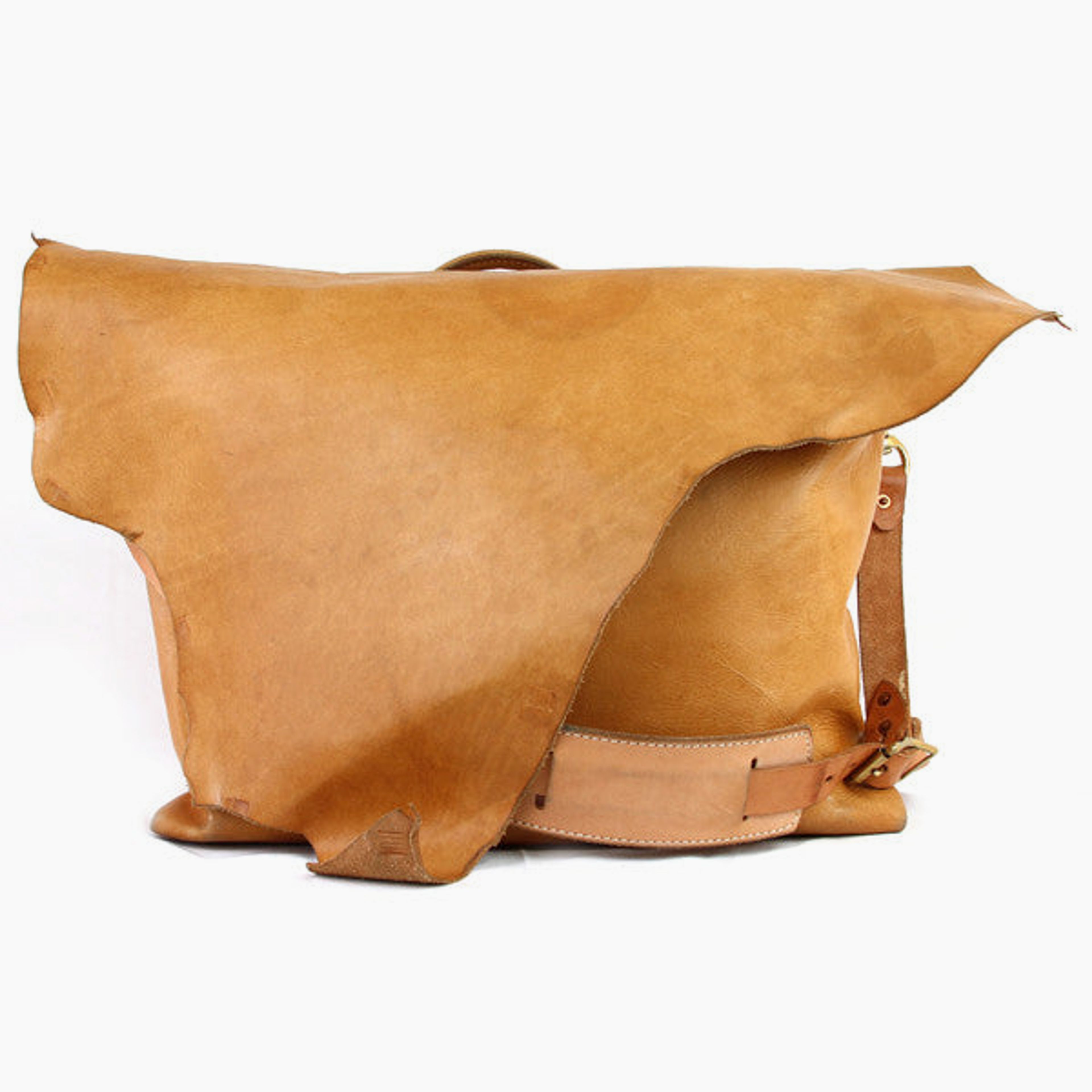 Large Leather Messenger Bag - Natural "Cascade"