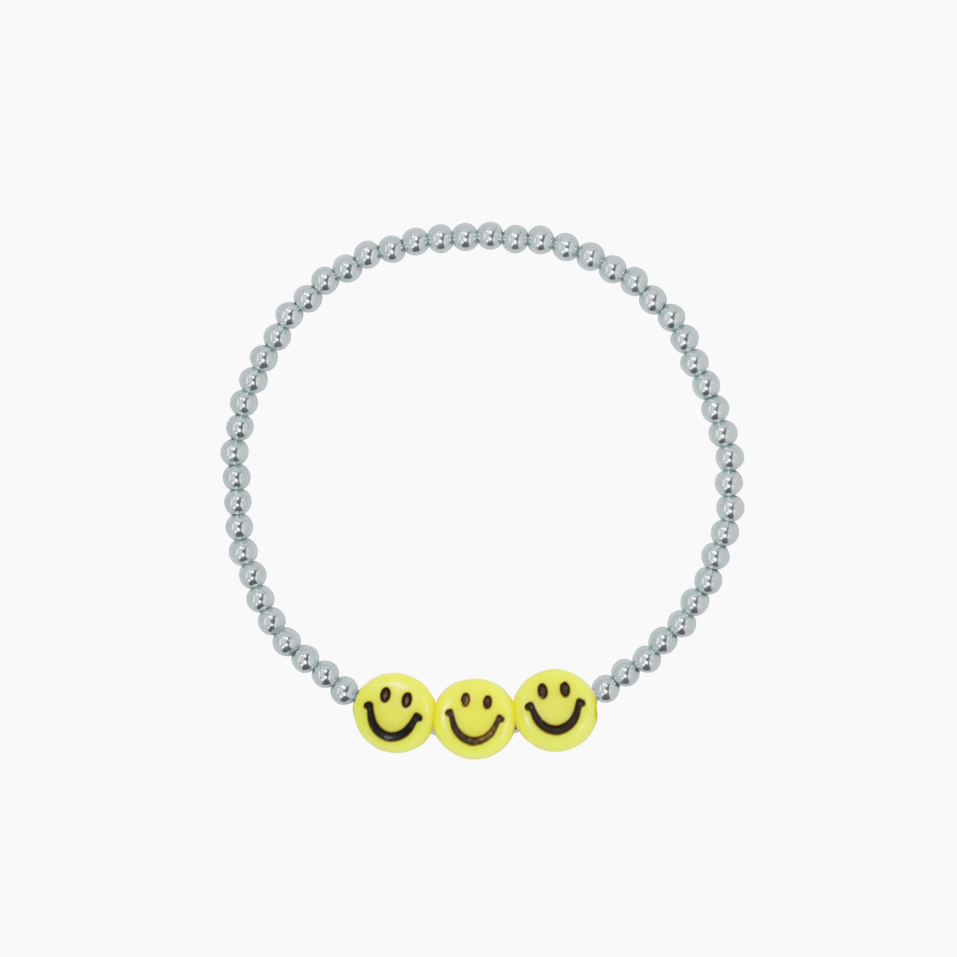 Stretchy Be Happy Adult Bracelet (3MM+6MM beads)