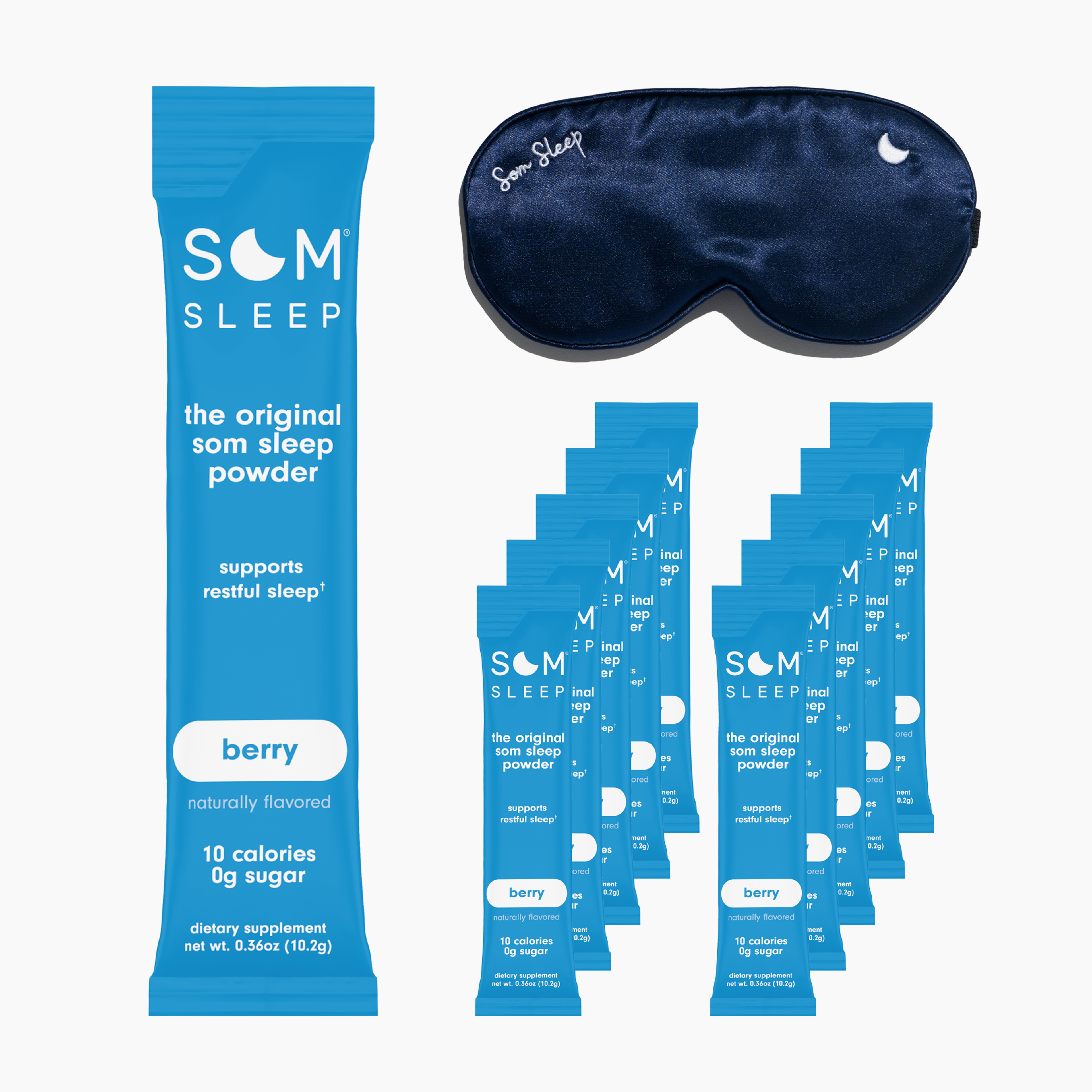 Som Sleep Powder + Sleep Mask Bundle · Berry 10-Pack