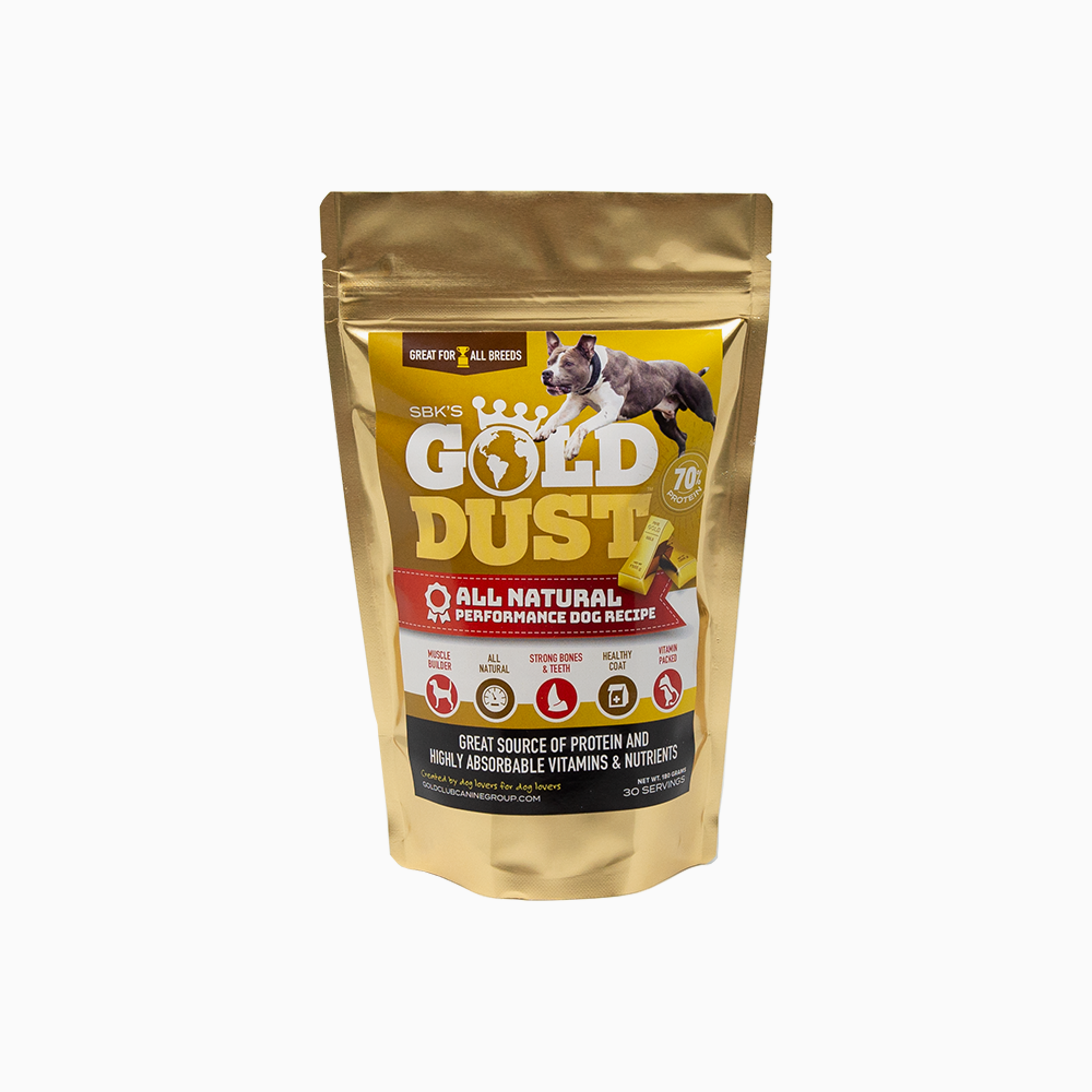SBK'S GOLD DUST All Natural Performance Dog Recipe- 30 Servings