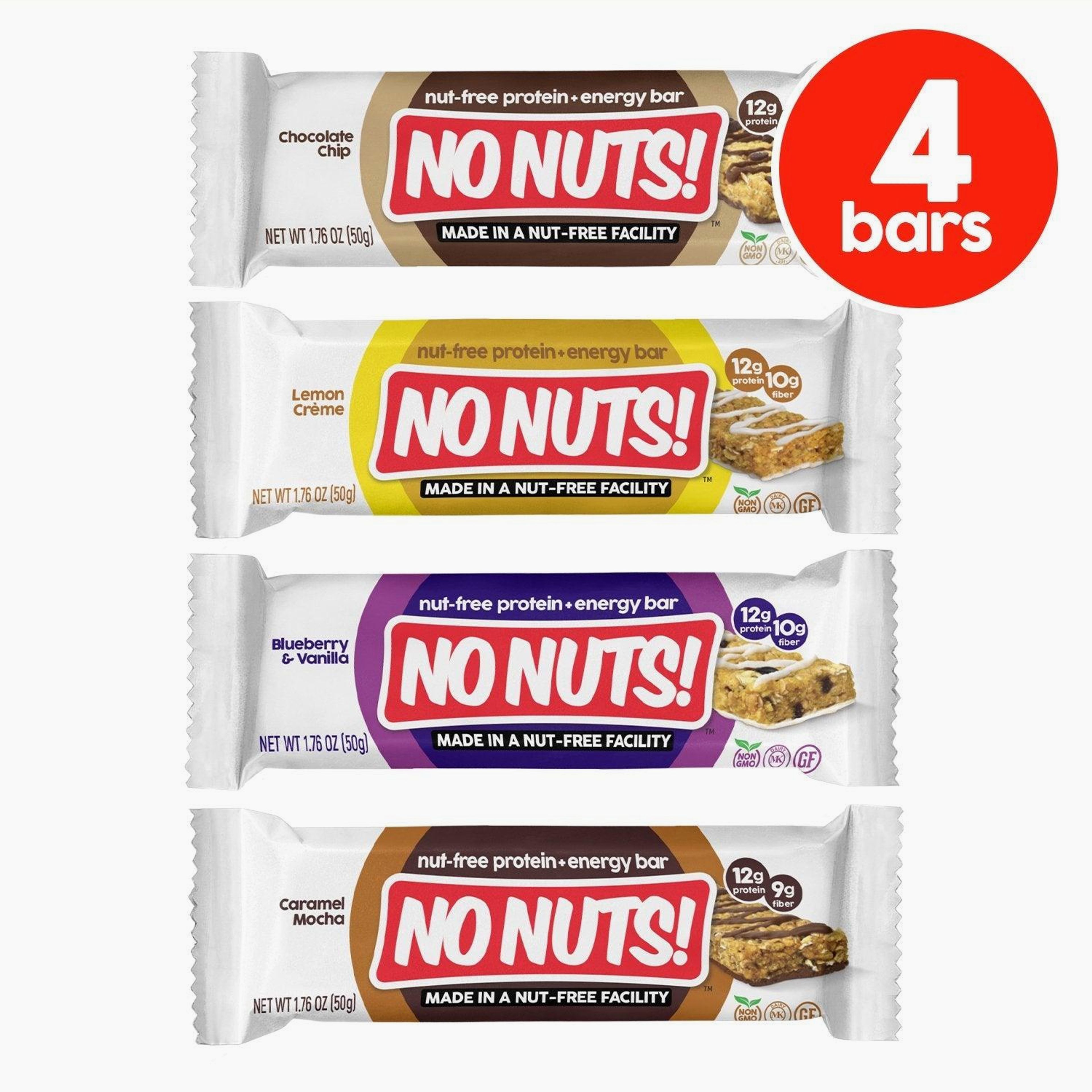 No Nuts! 4-Pack Sampler - Chocolate Chip, Lemon Creme, Blueberry & Vanilla and Caramel Mocha
