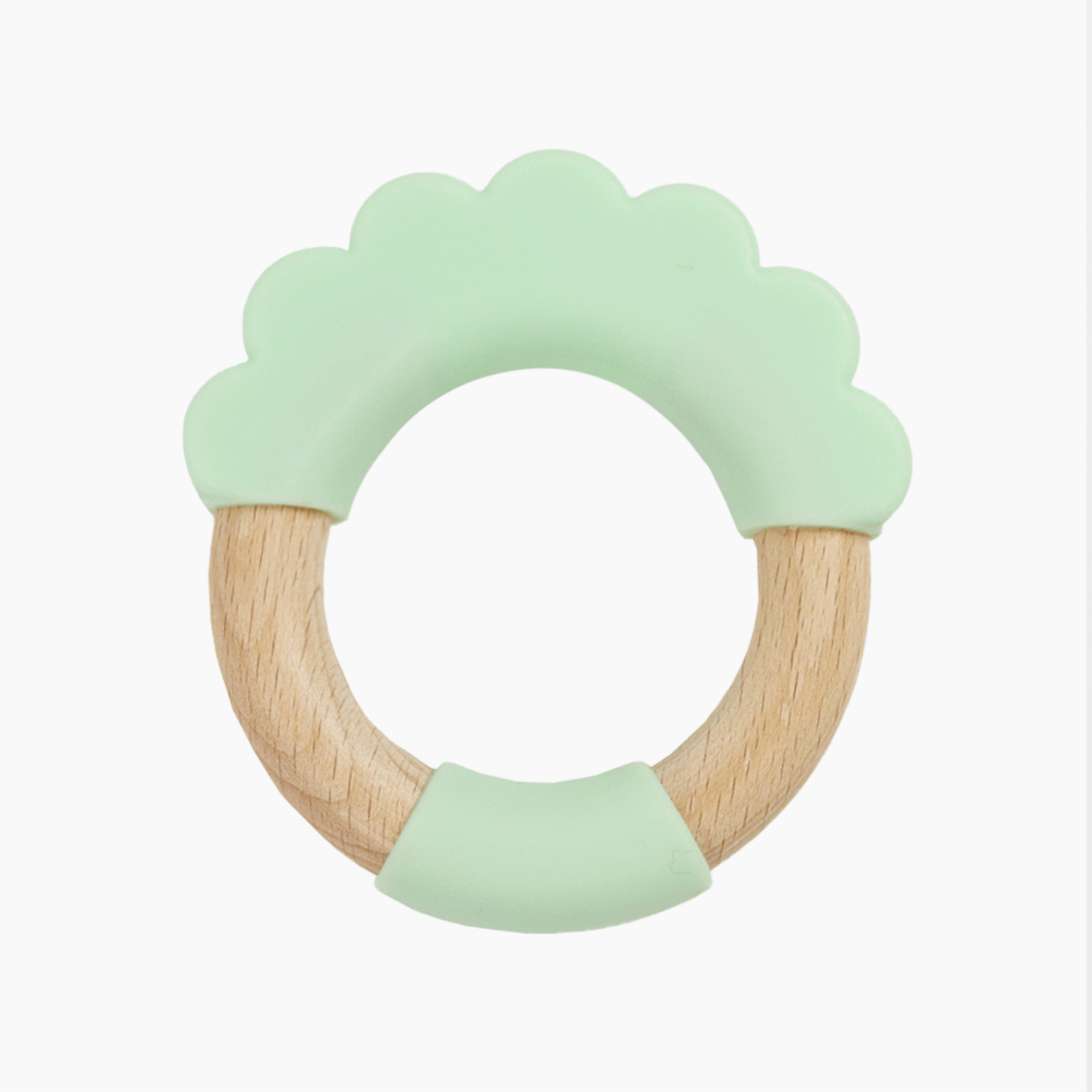 Mint Lion Circle Lion Head Teether Silicone + Wood Teether