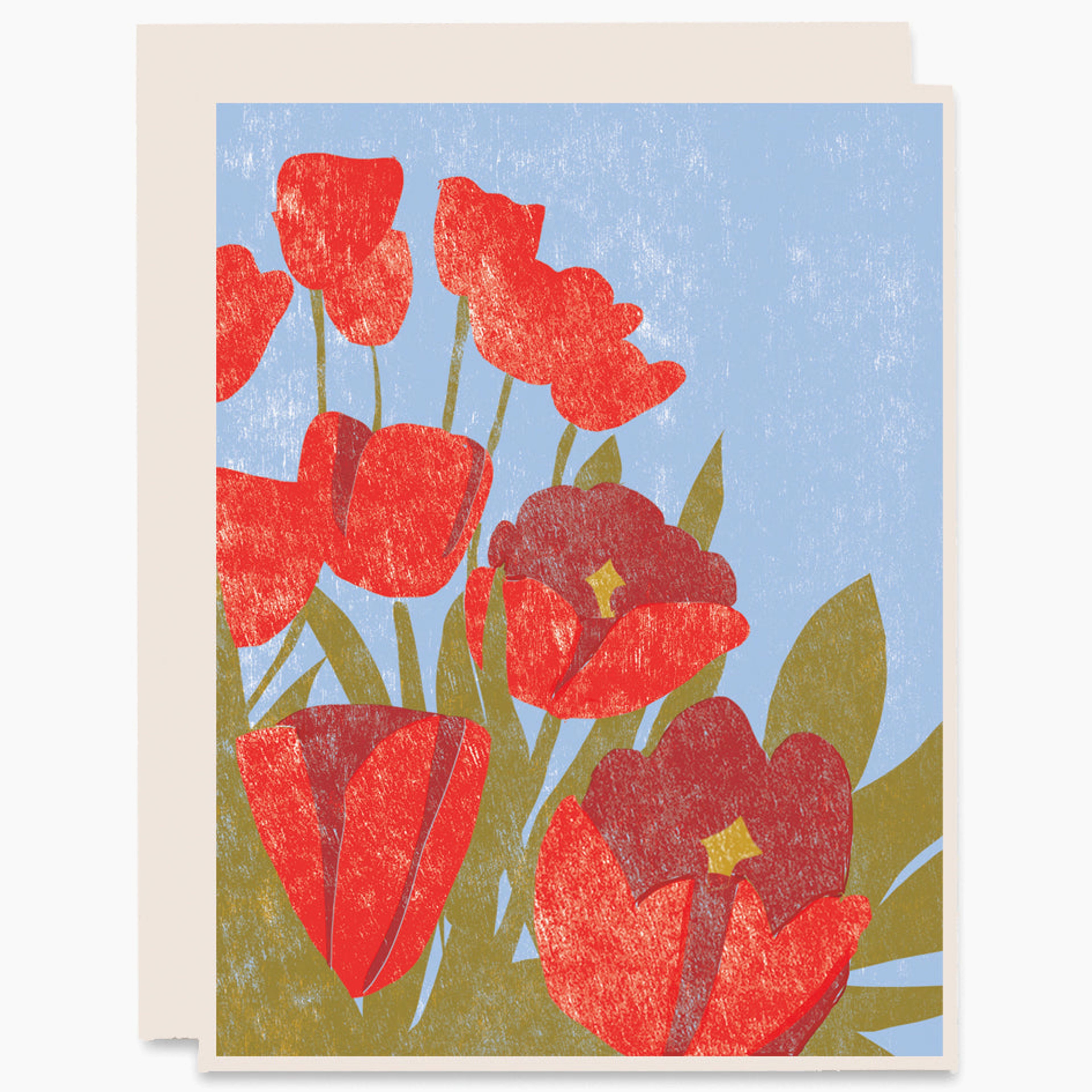 Spring Tulips Letterpress Card